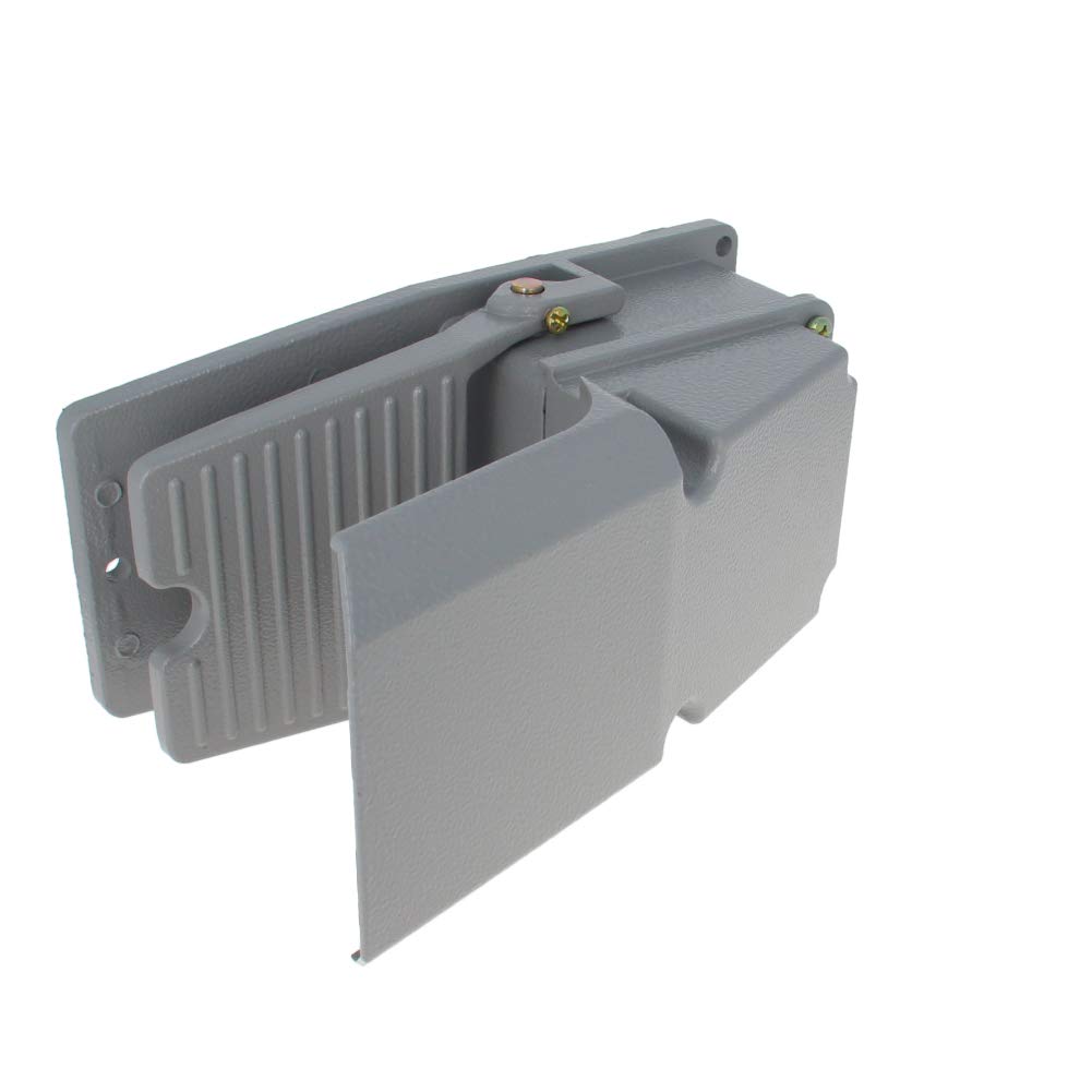 Fielect Heavy Duty Foot Switch 380V 15A SPDT NO NC Aluminum Momentary Pedal Switch - Industrial Control, Machinery, Medical Equipment, Grey
