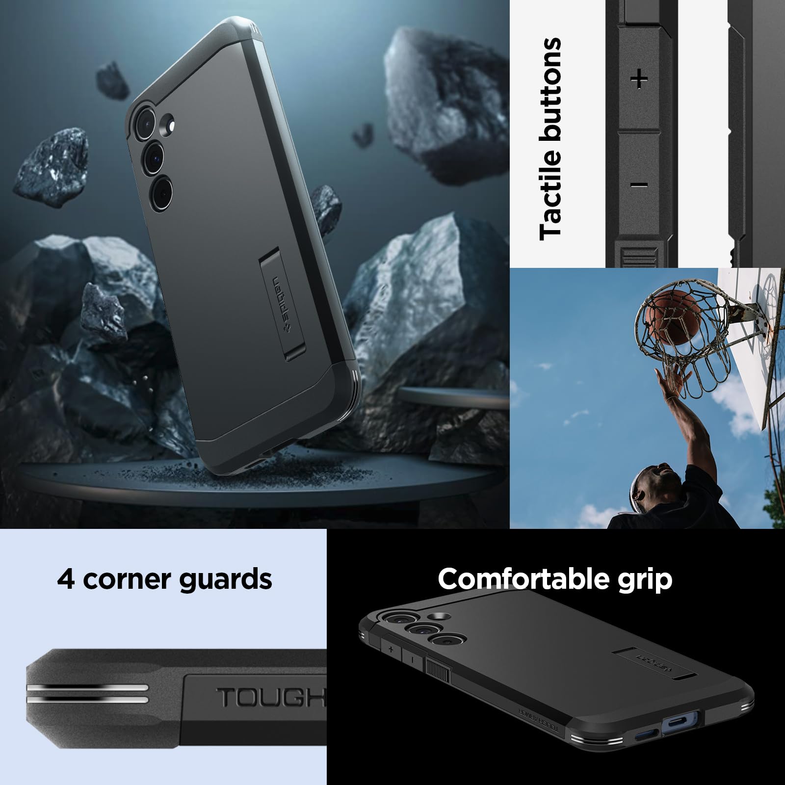 Spigen Tough Armor Shockproof Case for Samsung Galaxy A55 5G (2024) - Heavy Duty Protection, Slim Fit Design - Perfect for Outdoor Activities & Daily Use