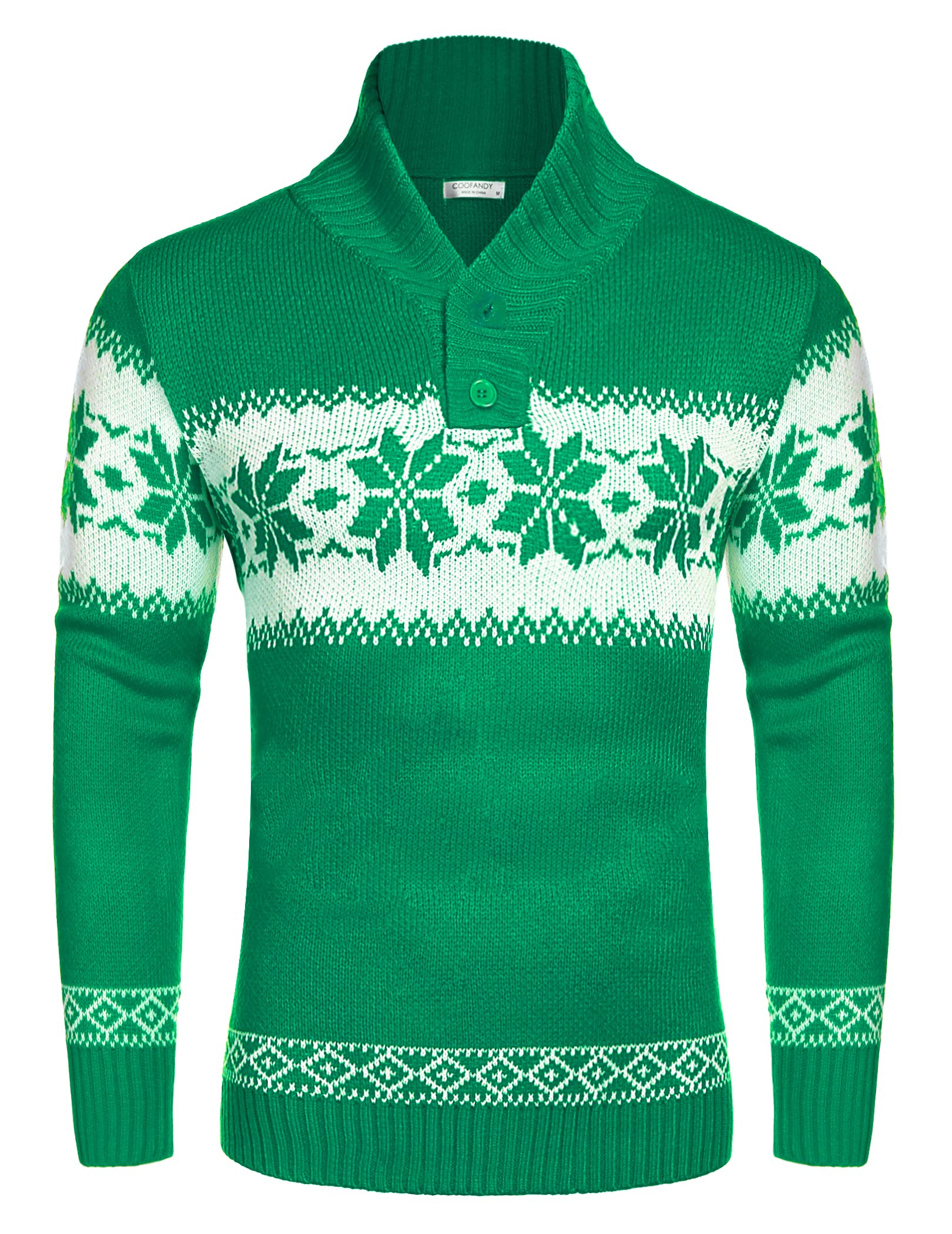 COOFANDY Men's Ugly Christmas Sweater - Festive Snowflake Knit Pullover for Holiday Parties & Casual Winter Wear