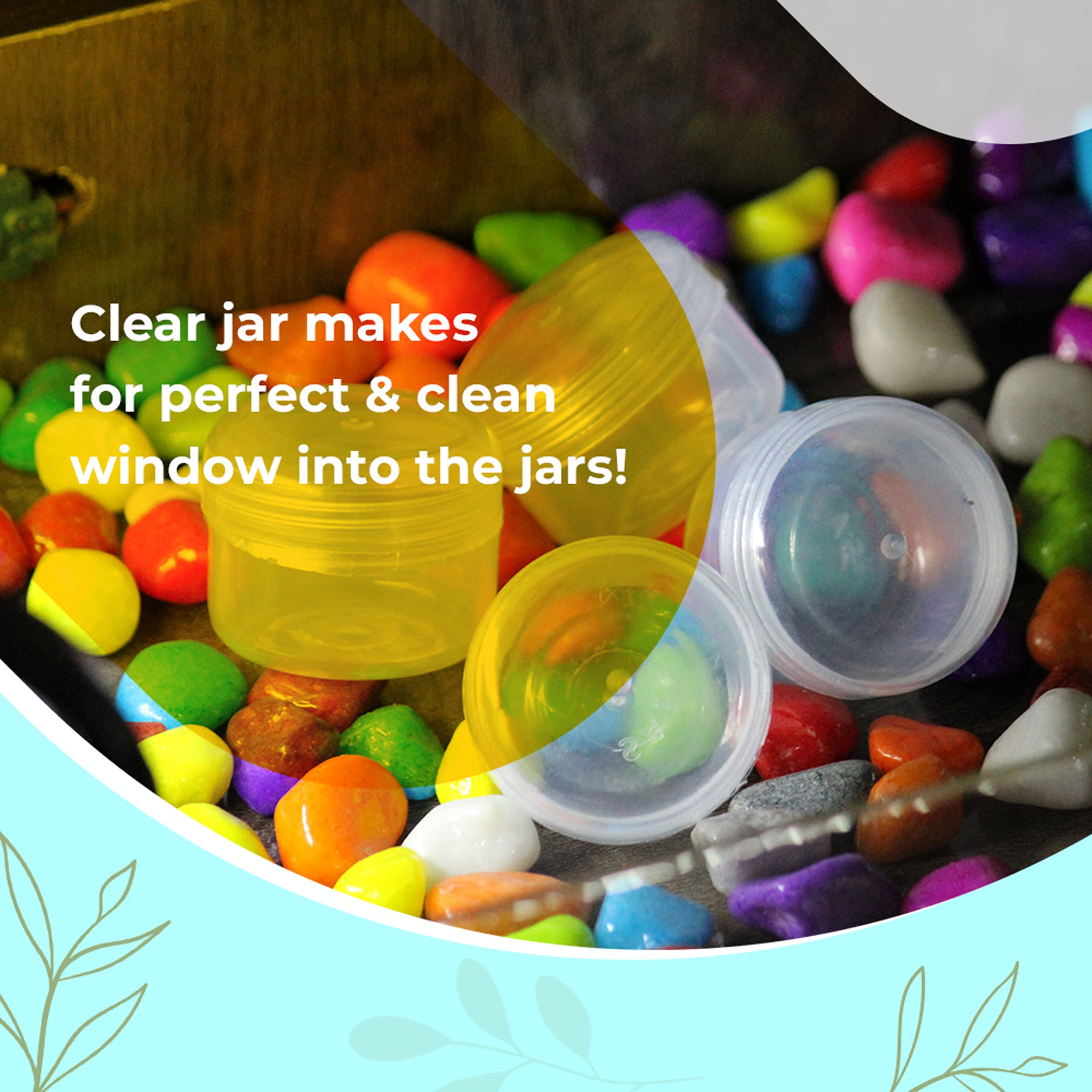 NSB Herbals 10ml Clear Empty Plastic Jars - 6 Pack for Eyeshadow, Makeup, Face Cream, Lip Balm Storage | Small Parts Organizer for Jewelry, Watch Components & Beads | Travel-Friendly Cosmetic Containers