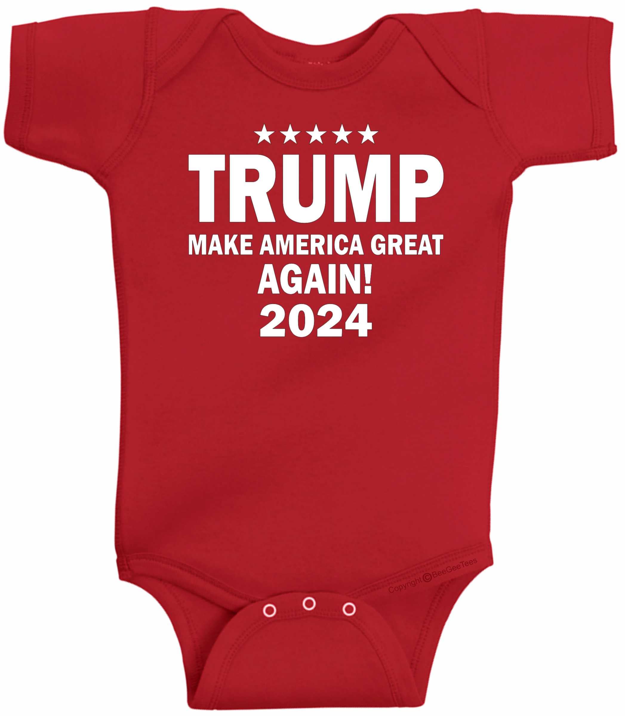 Donald Trump 2020 Keep America Great Baby Bodysuit - Patriotic Newborn Romper for Boys & Girls - Perfect for Election Day, Fourth of July & Political Events