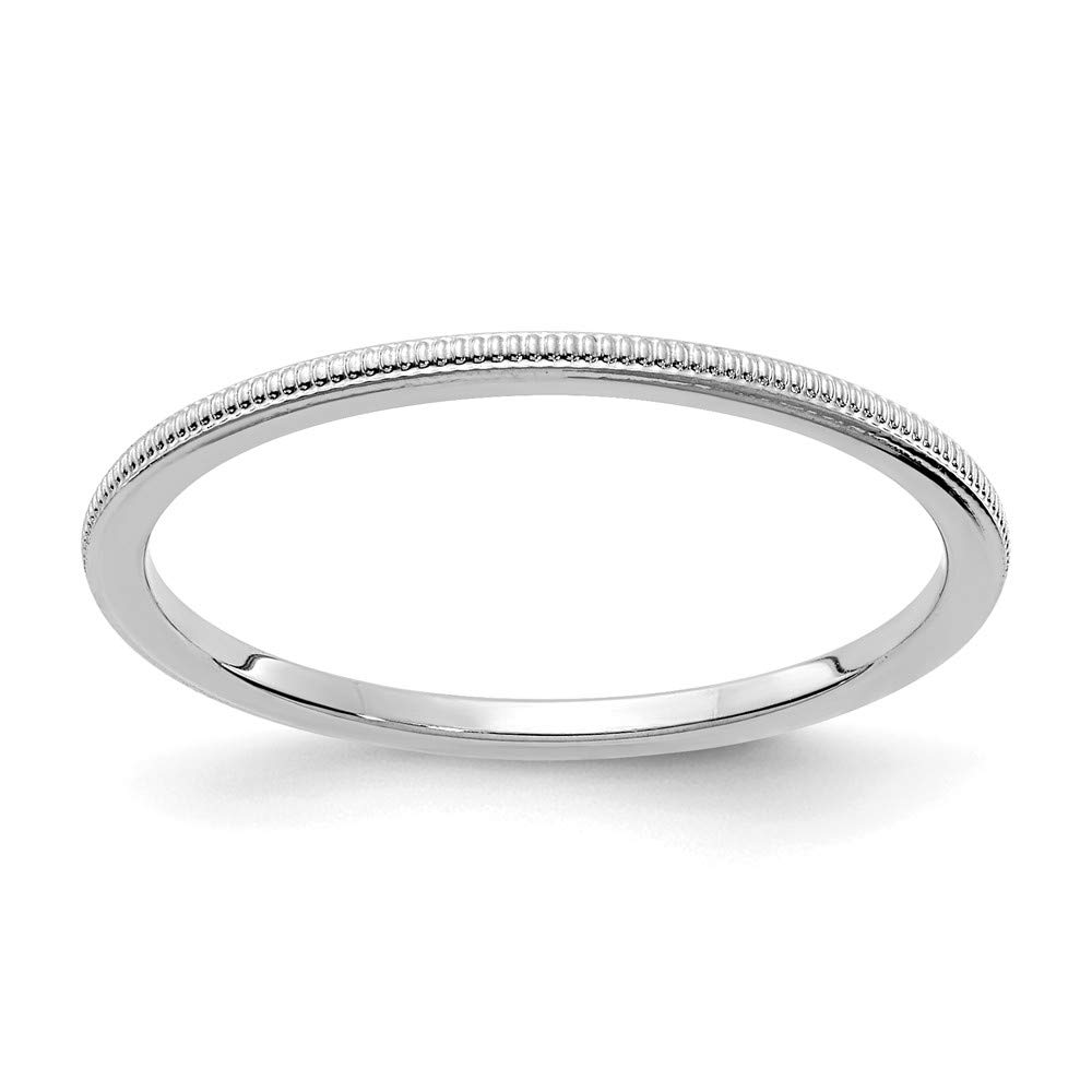 10K Yellow Gold, White Gold or Rose Gold 1.2mm Milgrain Stackable Wedding Band Ring for Women - Thin Elegant Jewelry for Bridal, Anniversary, Promise, or Everyday Wear | Jewels By Lux