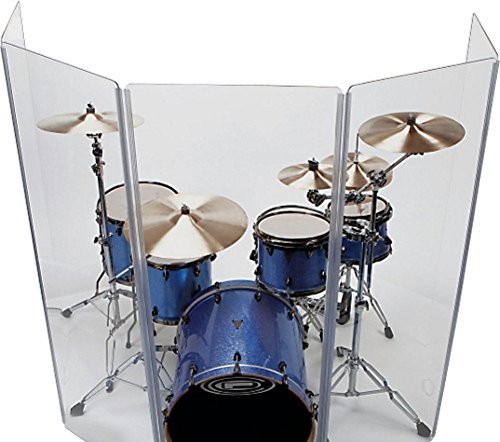 PENNZONI 6ft Drum Shield with Living Hinges - 6 Clear Acrylic Drum Panels & Premium Drum Screen for Noise Reduction - Perfect for Home Studios, Live Performances, and Practice Rooms