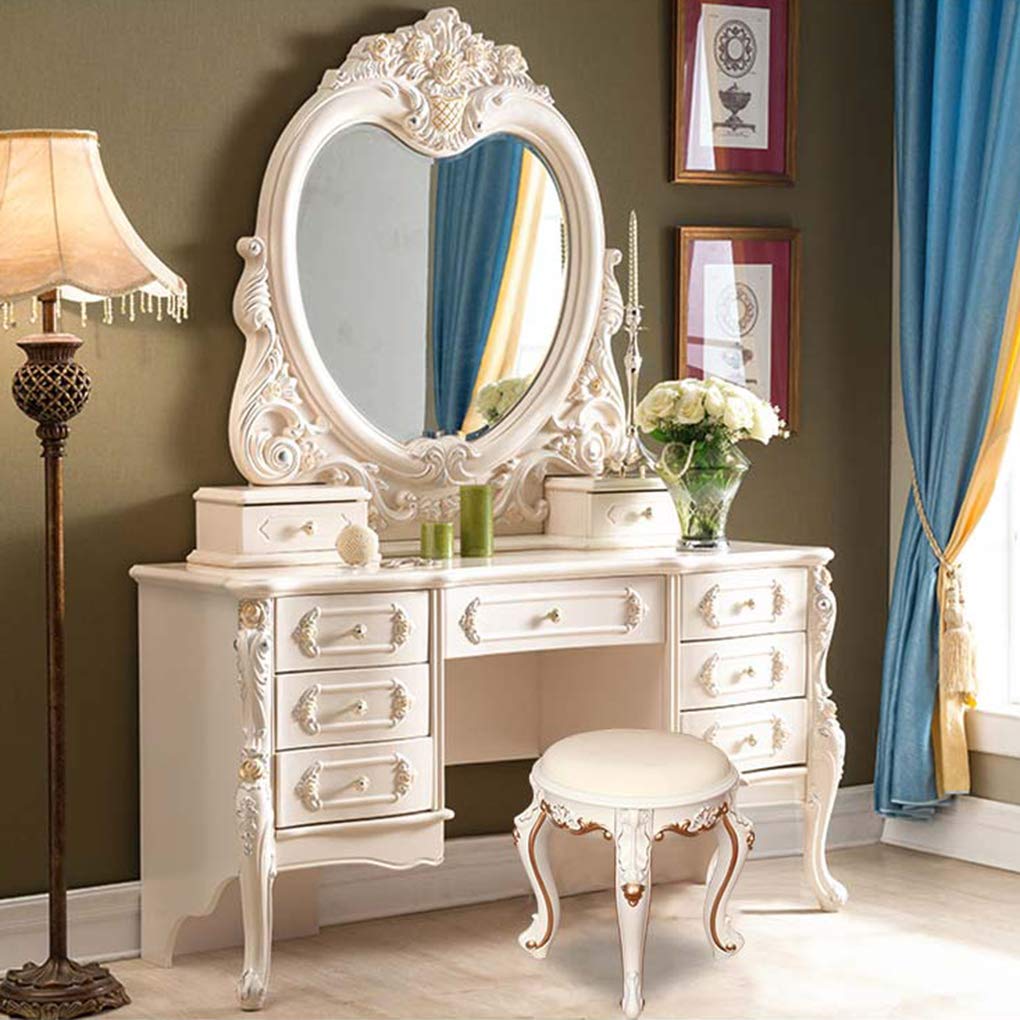 Zyifan Round Vanity Footstool - Upholstered Side Table Seat & Dressing Chair with Padded Cushion, Versatile Piano Bench for Bedroom | Perfect for Makeup Vanity, Bedroom Seating & Home Decor