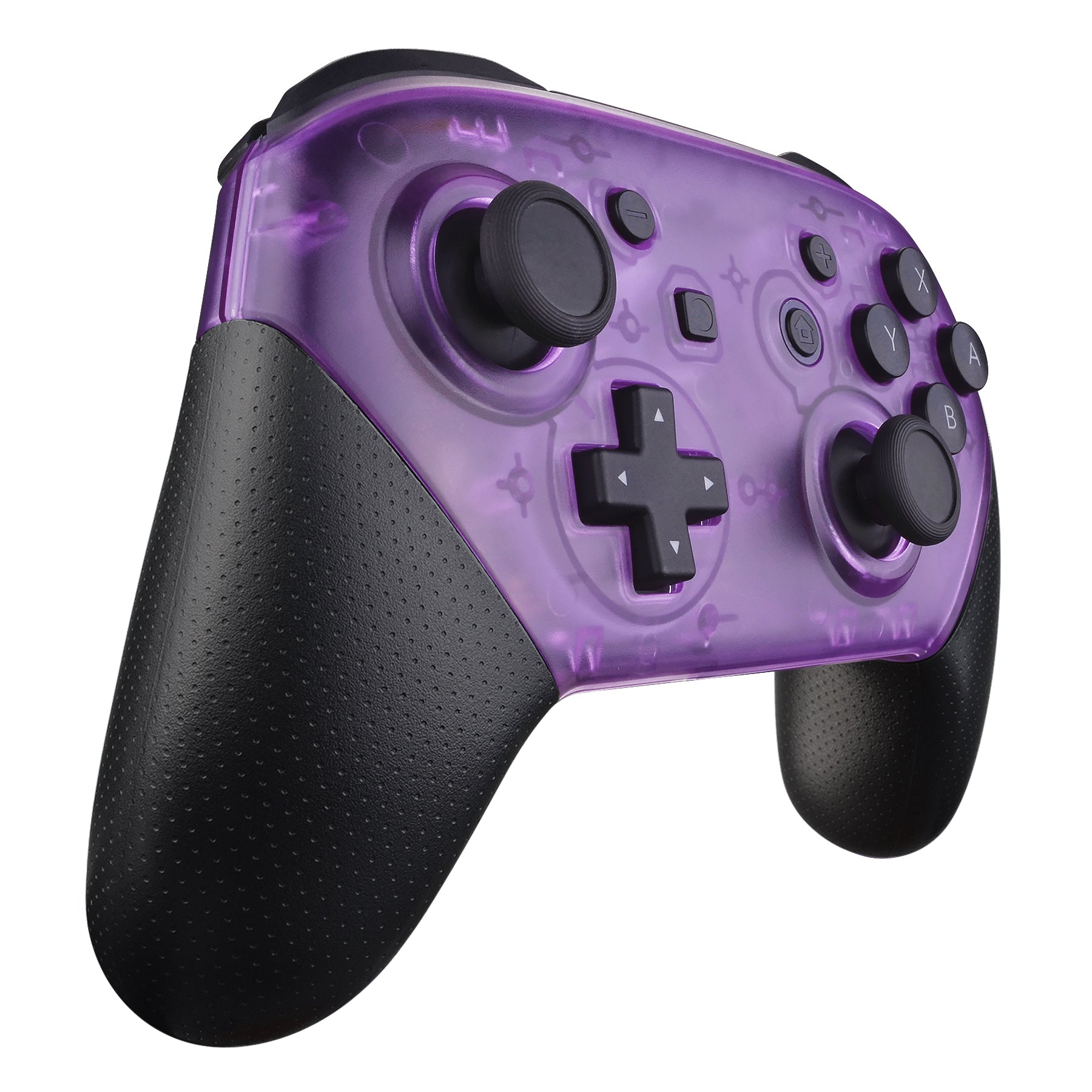 eXtremeRate Clear Atomic Purple Replacement Faceplate & Backplate for Nintendo Switch Pro Controller - Custom Gaming Shell for Enhanced Style & Protection - Perfect for Gaming Enthusiasts & DIY Modders