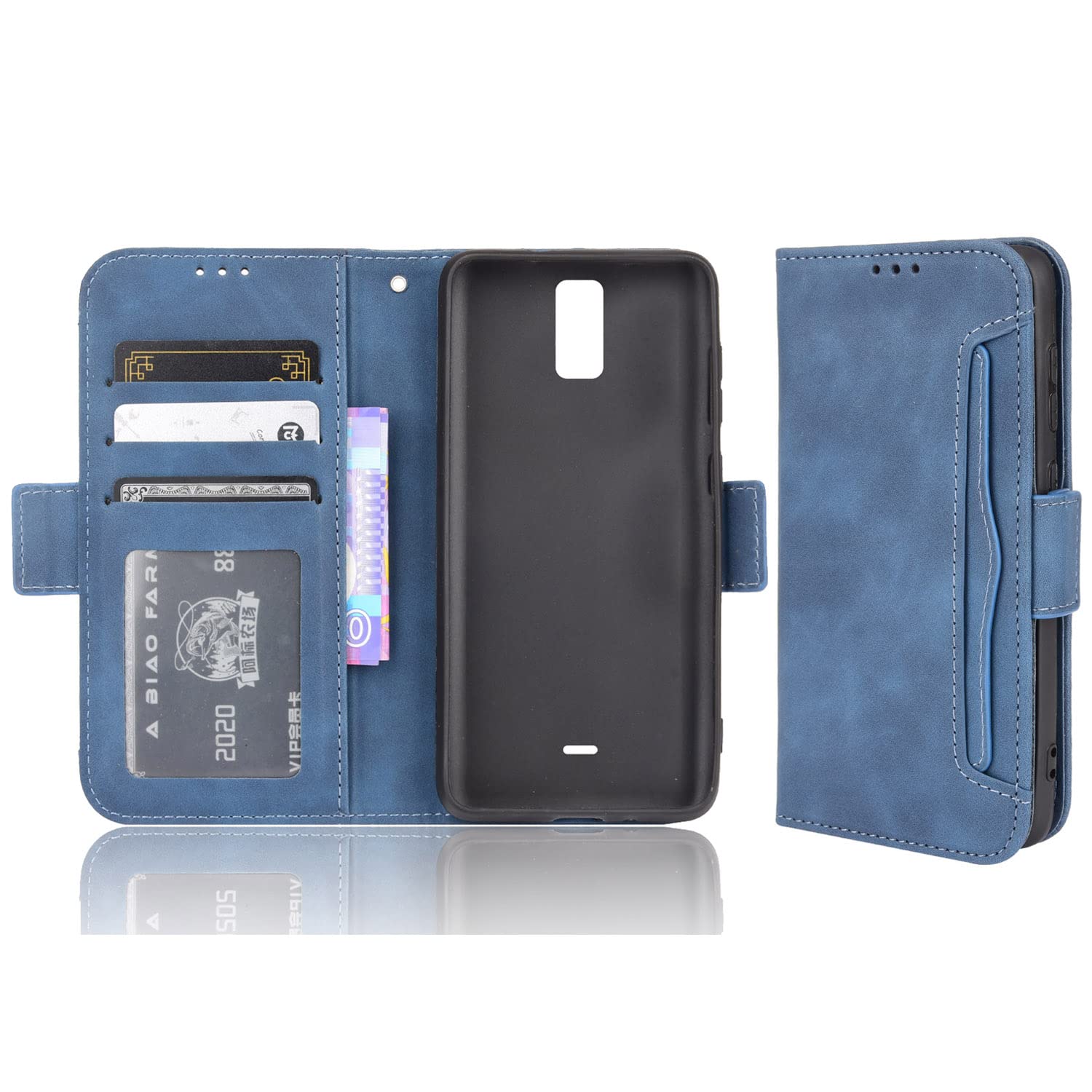 Premium PU Leather Wallet Case for BLU View 3 (B140DL) - 5 Card Slots, Kickstand & Protective Cover for BLU View 3 6.0