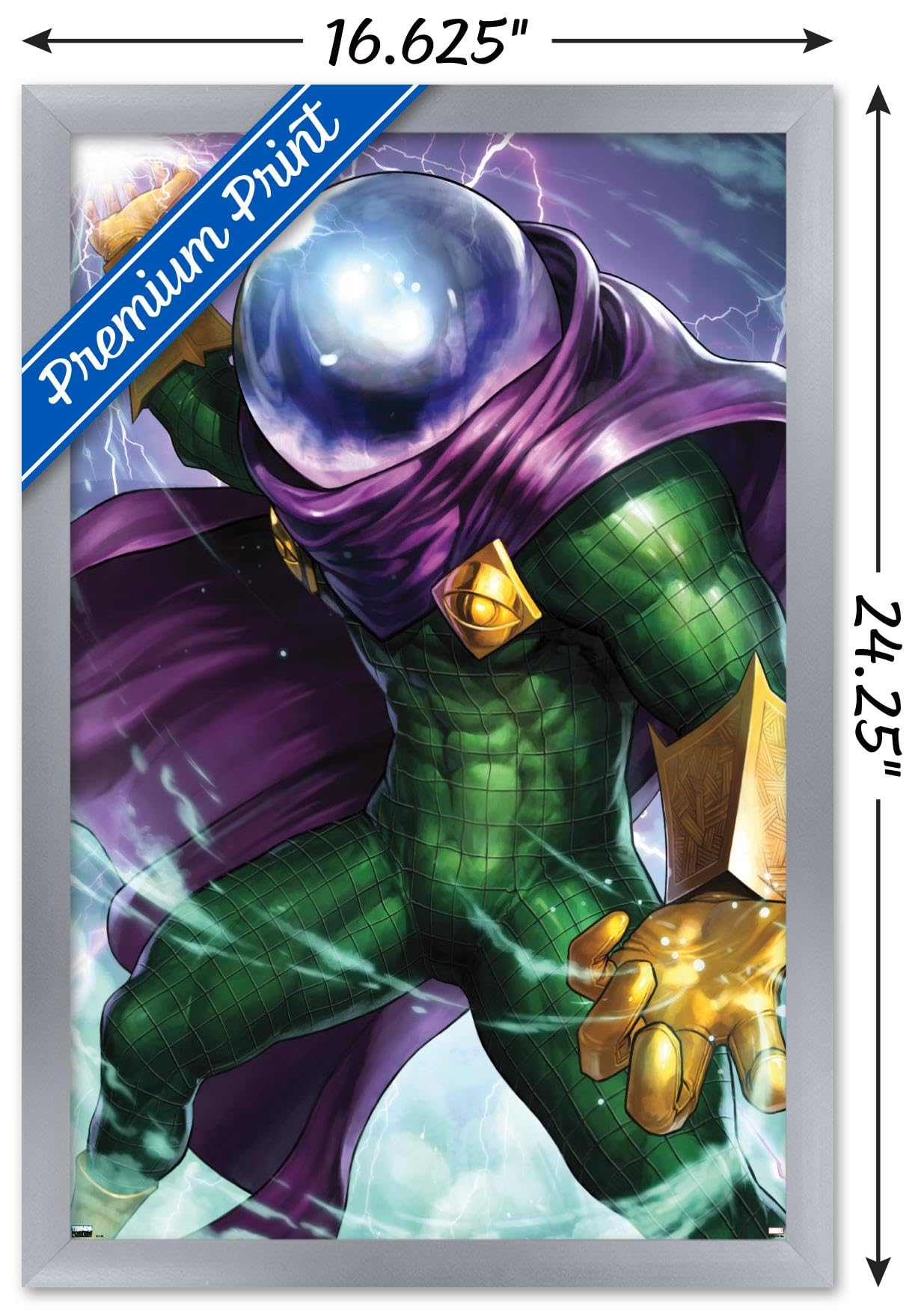 Marvel Comics Mysterio Miles Morales Spider-Man #6 Wall Poster - 22.4x14.7 Inch Silver Framed Art Print for Home, Office & Game Room Decor | Superhero Collectible Gift for Fans