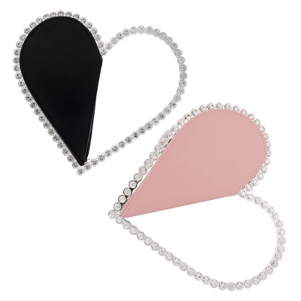 Sparkling Rhinestone Evening Clutch Bag for Women - Elegant Diamond Heart Wedding Party Purse - Perfect for Prom, Cocktail Events & Special Occasions
