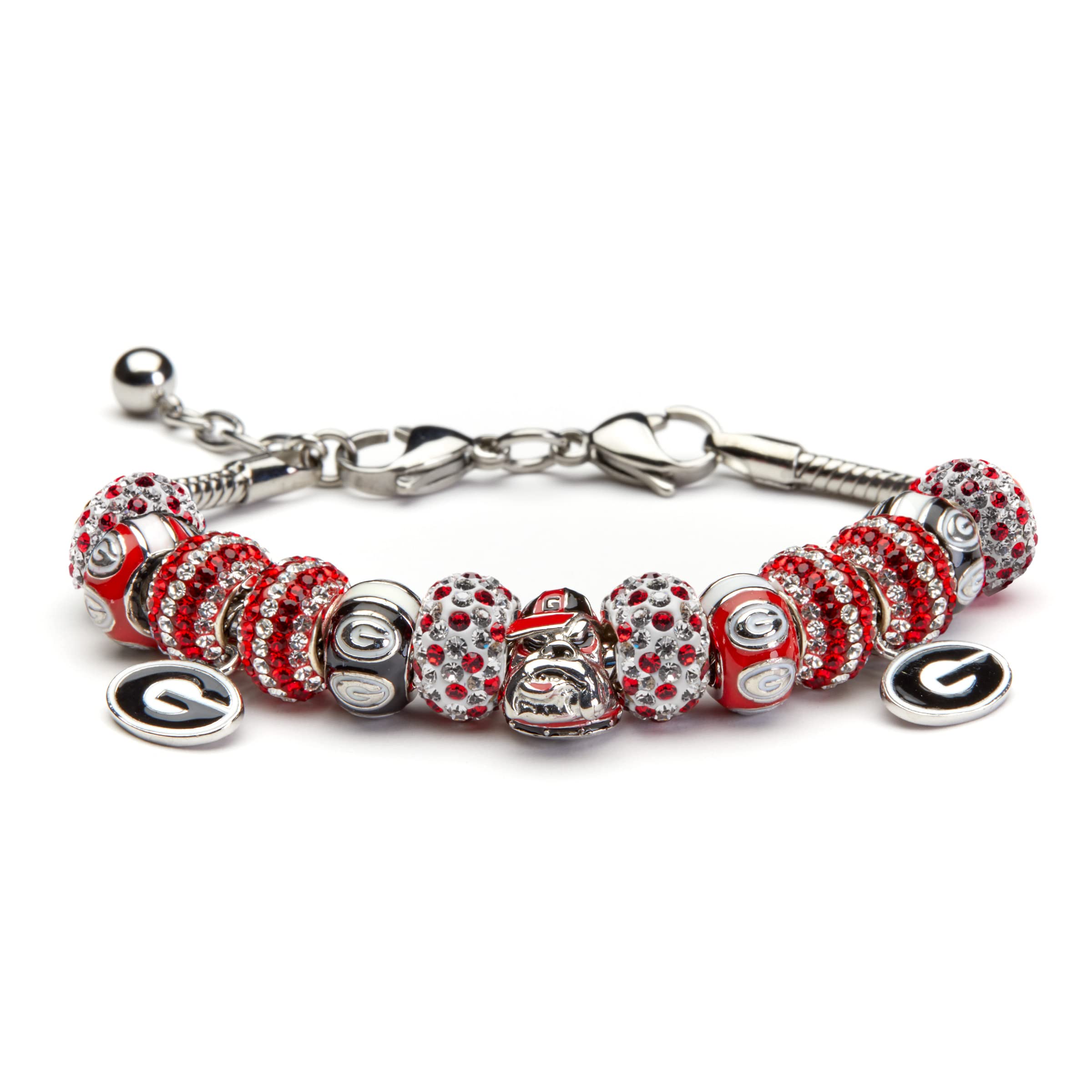Official University of Georgia Bulldogs Charm Bracelet - Licensed UGA Jewelry with Team Charms | Perfect Georgia Bulldogs Gifts for Football Fans, Graduation & Game Day Accessories