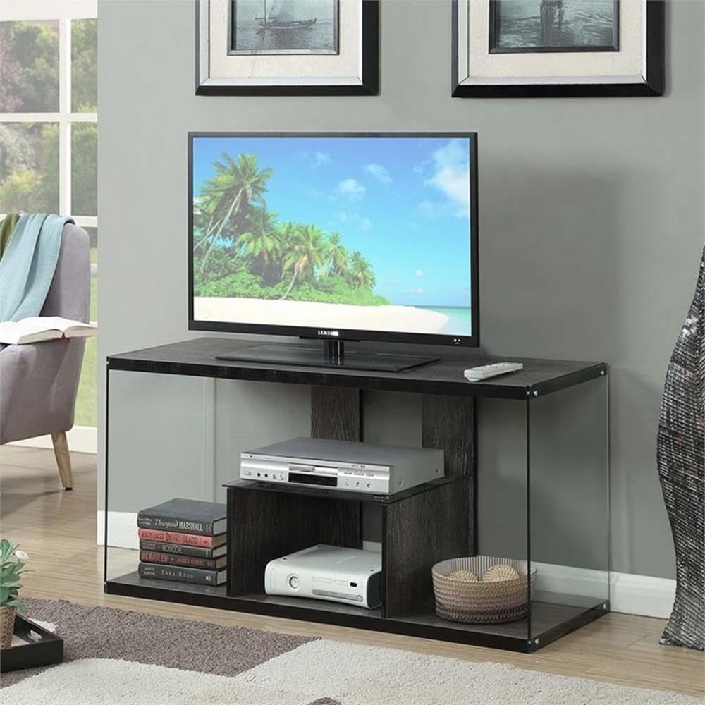 Pemberly Row 50 Inch TV Stand Entertainment Center Console - Weathered Gray Finish for Living Room, Bedroom & Home Theater Setup