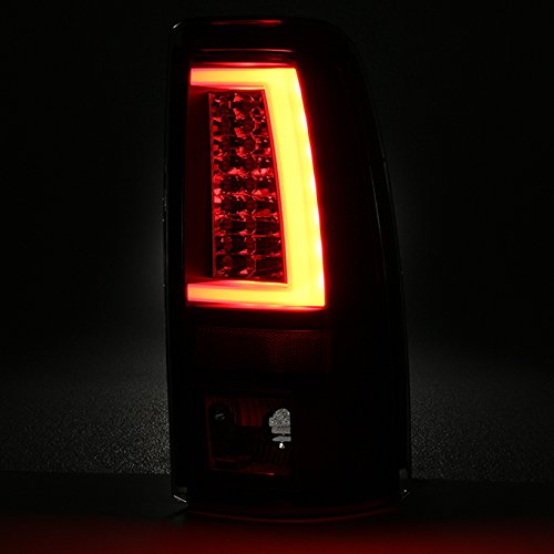 AKKON LED Black Tail Lights Brake Lamps Pair for 1999-2002 Chevy Silverado 1500/2500 & 1999-2006 GMC Sierra Pickup Truck - Upgrade Your Truck's Style & Visibility for Night Driving & Off-Road Adventures