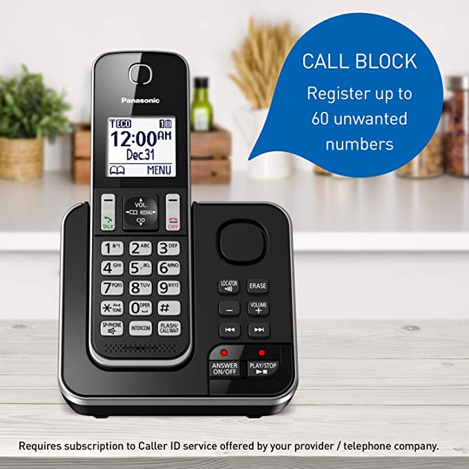 Refurbished PANASONIC KX-TGD390C 1-Handset Cordless Phone with Answering Machine - Home Essentials Warranty - Perfect for Home & Small Office Use