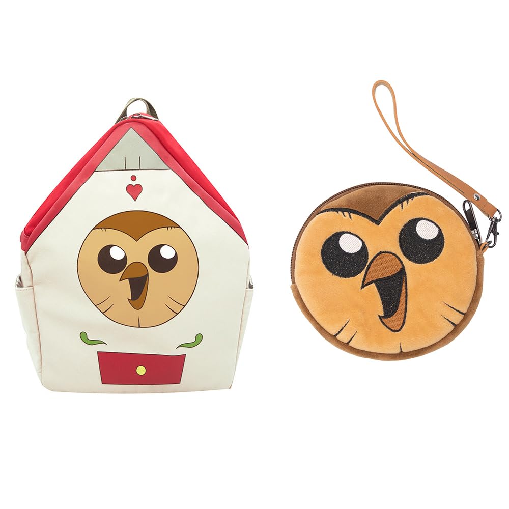 MOYGOR The Owl House Backpack & Hooty Clawthorne Coin Purse Set - Official Cosplay Merch for Halloween, Carnival & Christmas Gifts - Perfect for Conventions, Cosplay Events & Themed Parties