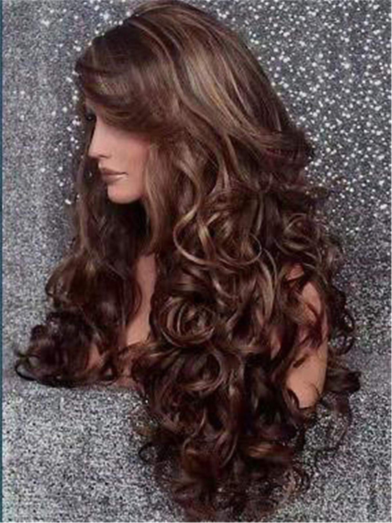 Andongnywell Long Wave Lace Front Wigs for Black Women - 180% Density, Natural Brown Color, Human Hair Lace Wig with Baby Hair | Perfect for Daily Wear, Cosplay, and Special Occasions