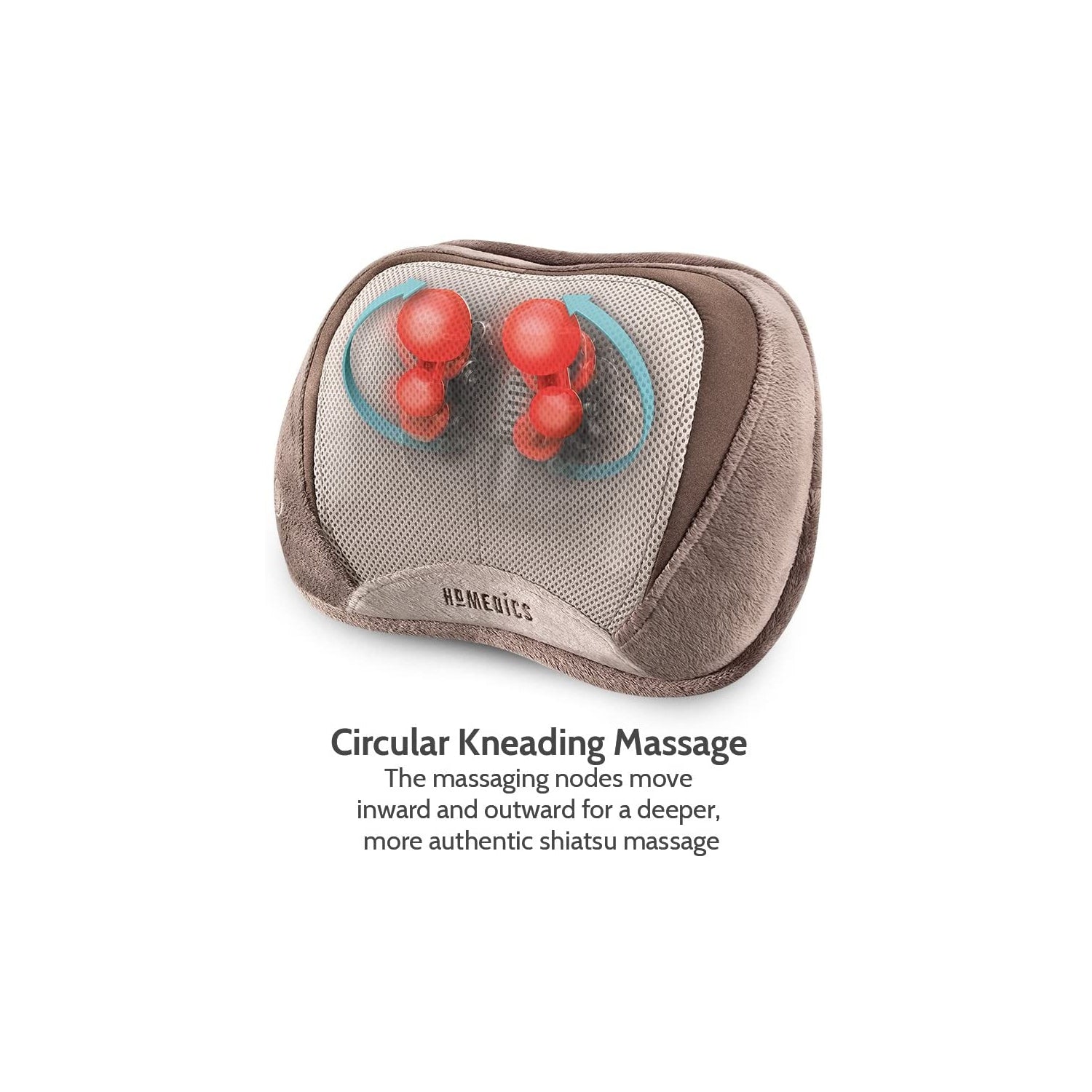 HOMEDICS 3D Shiatsu Select Massage Pillow with Heat - Purple SP 100H - Neck & Back Pain Relief for Home, Office & Car Use