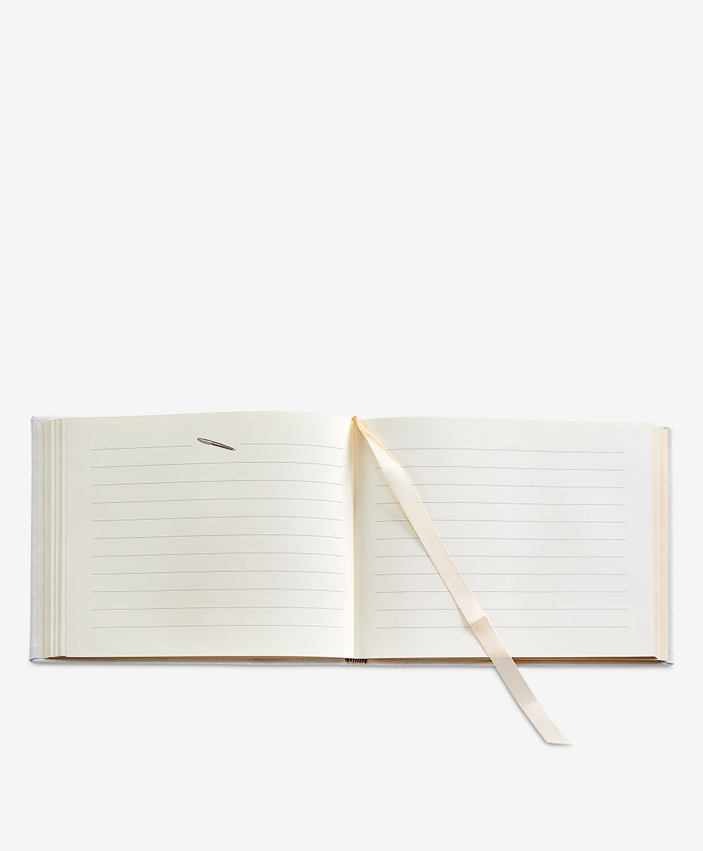 Premium White Full Grain Leather Guest Book for Weddings, Anniversaries & Special Events - Elegant Keepsake for Signatures & Messages