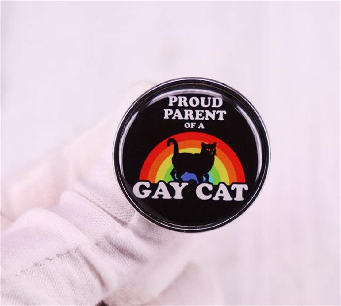 Rainbow LGBT Pride Enamel Brooch Pin - Gay Black Cat Design Metal Badge for Lapel, Jeans & Accessories | Perfect for Pride Month, LGBTQ+ Events & Everyday Wear