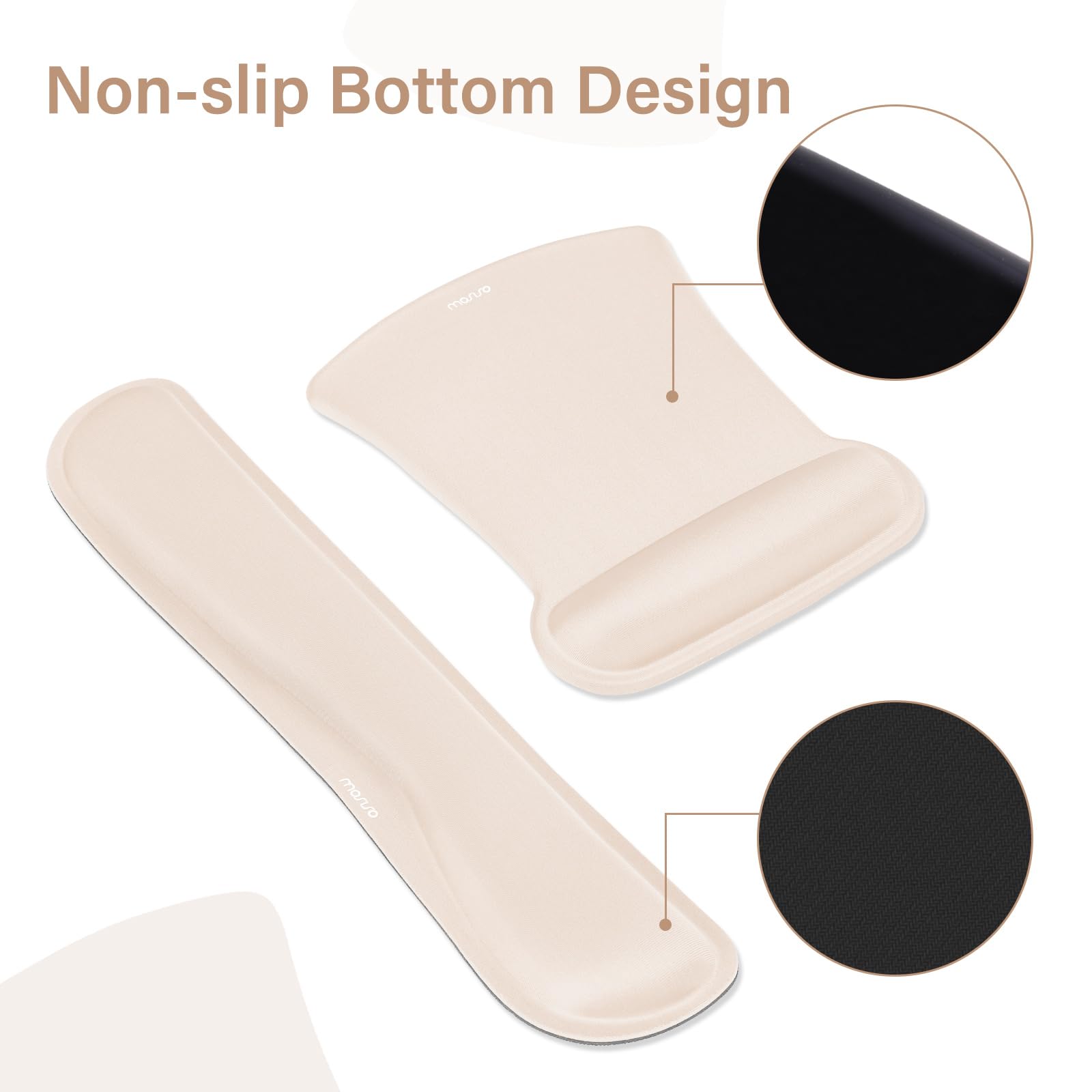 MOSISO Gaming Mouse Pad Set with Wrist Rest - Ergonomic Non-Slip for Office & Home