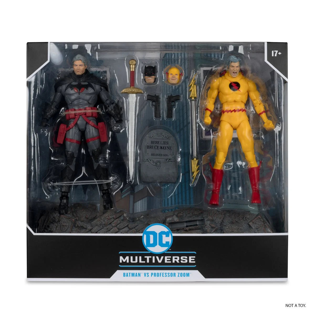 Batman vs. Professor Zoom Flashpoint DC Multiverse Action Figure 2-Pack Set - Collectible Superhero Figures for Display, Gifts & Comic Book Scenes