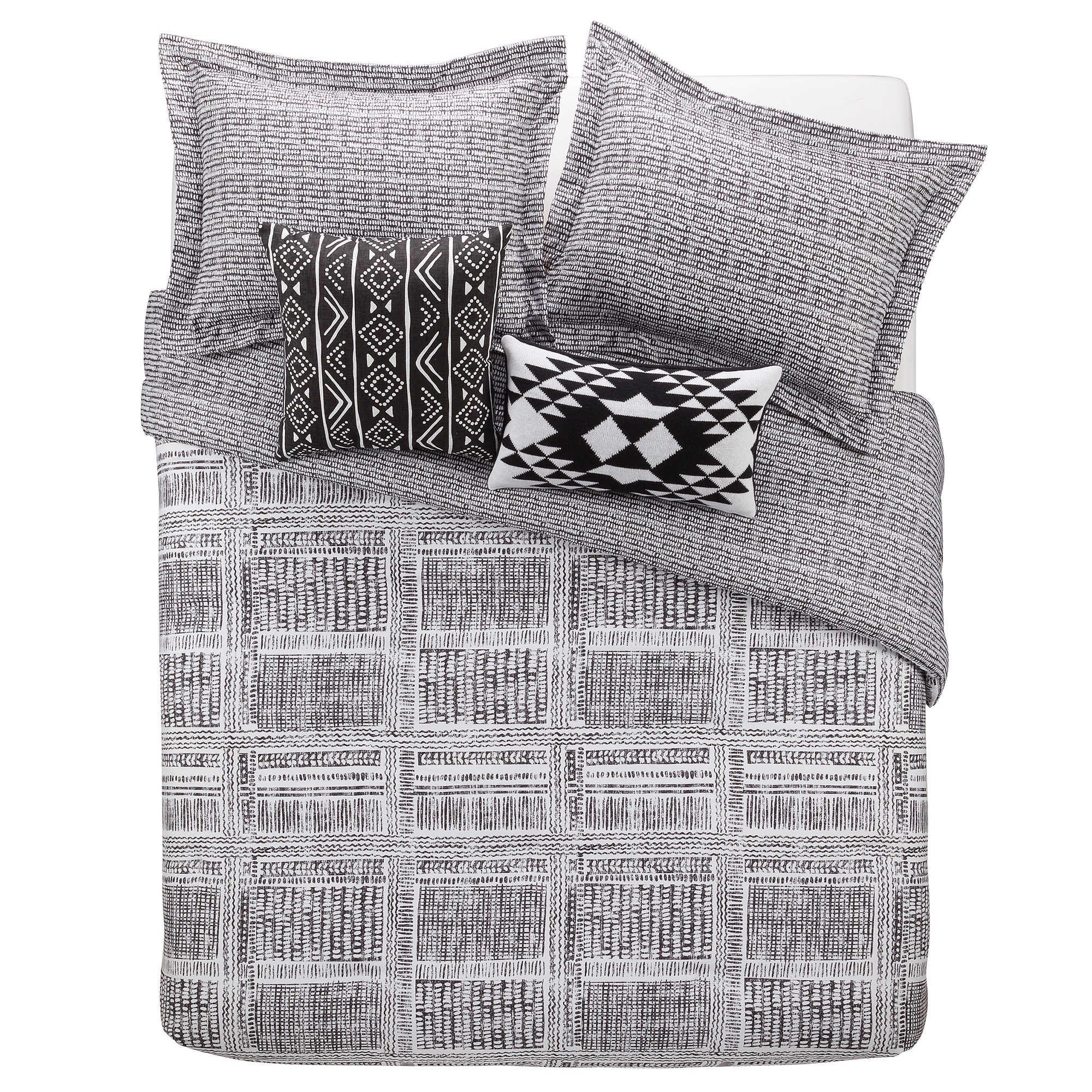 Blink Andi Black & White Queen Size Comforter Set - 7-Piece Bedding Set for Cozy Bedroom Decor, Soft & Breathable for All Seasons