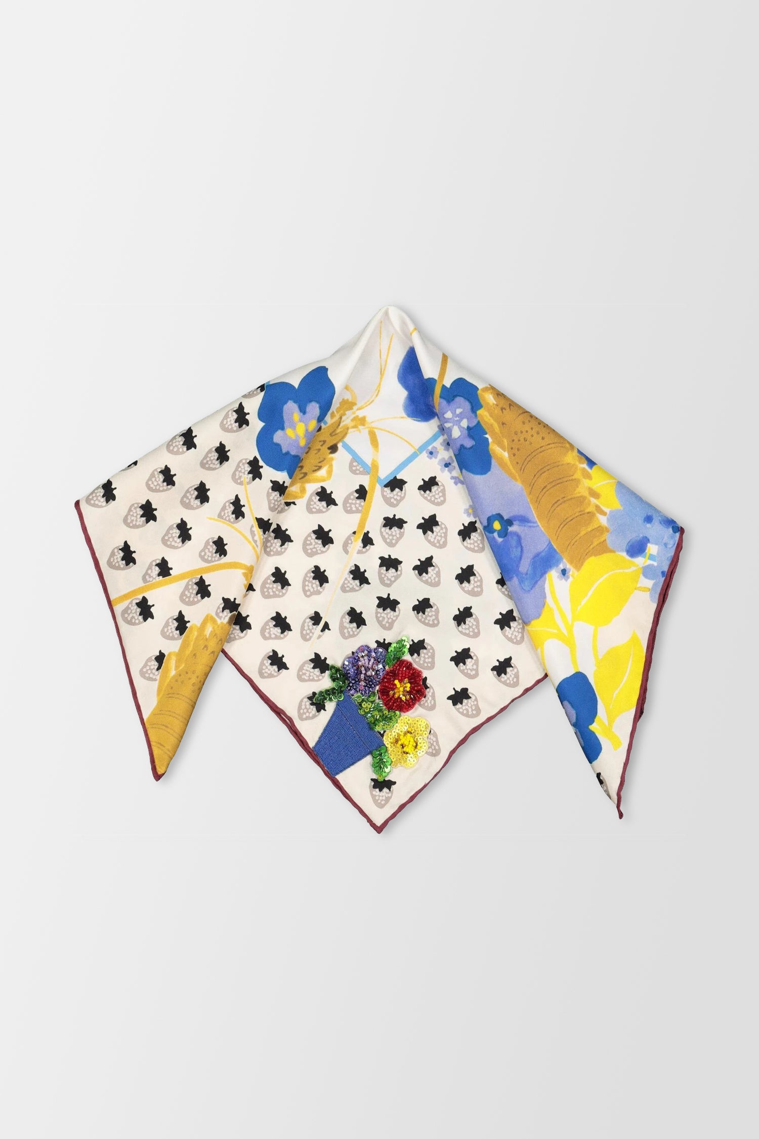 Mantero Multicolor Bouillabaisse 3 - Stylish Silk Scarf for Women | Elegant Fashion Accessory for Parties, Weddings & Office Wear