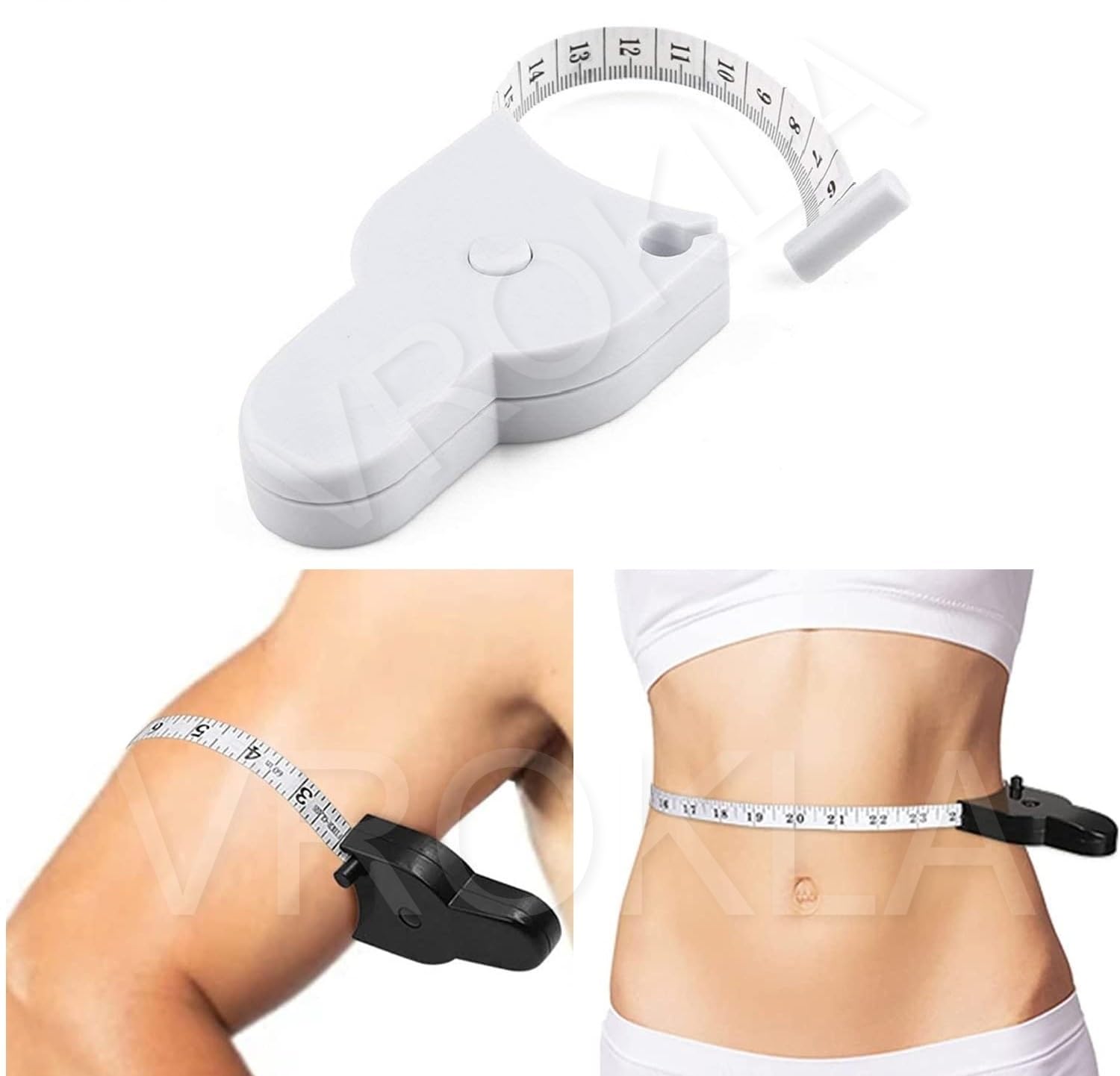 VROKLA 150cm Retractable Body Measuring Tape with Lock Pin - Soft Sewing Tailor Tape for Weight Loss, Fat Measurement & Clothing Alterations - Perfect for Fitness Tracking, Sewing Projects & DIY Fashion Design