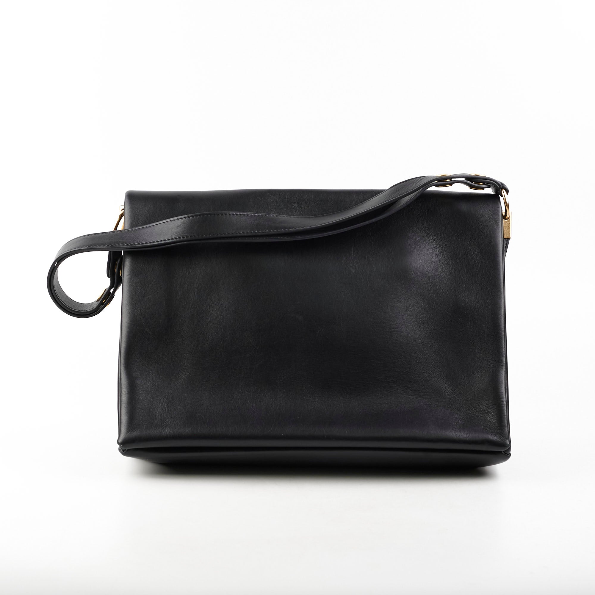 Celine Blade Leather Shoulder Bag for Women - Genuine Leather Crossbody Purse with Adjustable Strap, Black Handbag for Work, Travel & Evening Out