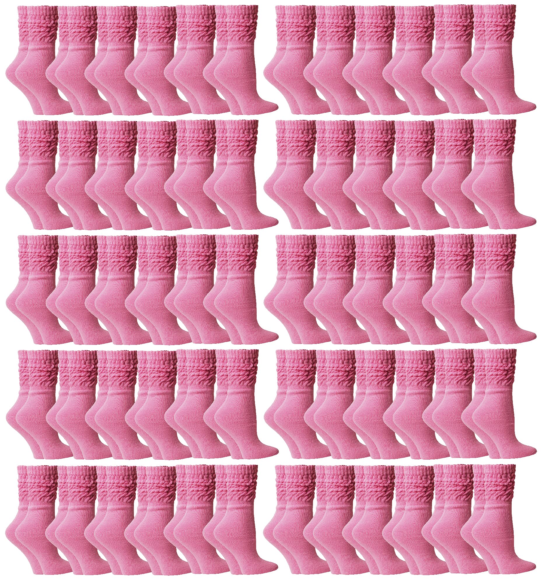 60 Pack Yacht & Smith Women's Cotton Slouch Socks - Knee High Boot Socks for Women - Soft & Comfortable Crew Socks for Boots, Shoes & Casual Wear - Perfect for Winter, Fall & Everyday Outfits