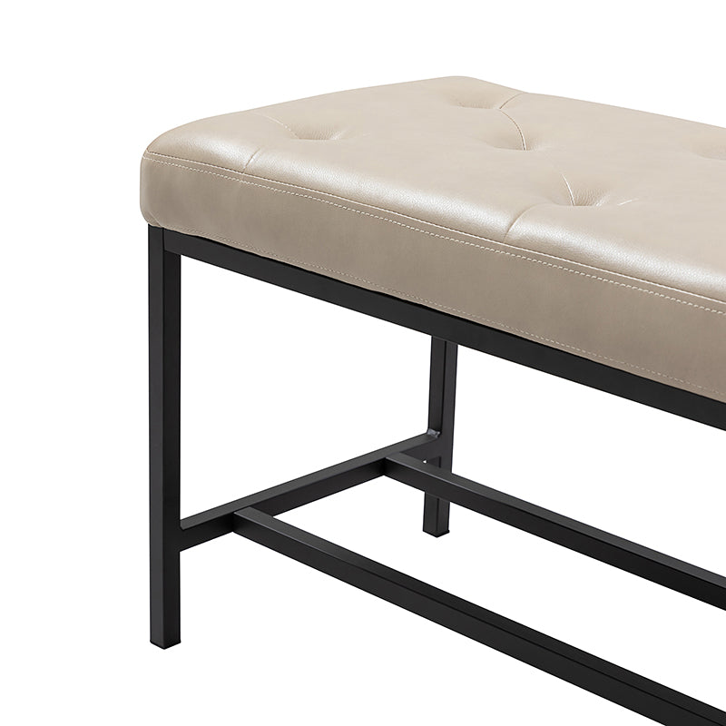 Johannes Upholstered Bench - Stylish Storage Ottoman with Tufted Cushion, Modern Entryway Bench for Bedroom, Living Room & Hallway - Perfect for Seating, Storage & Home Decor