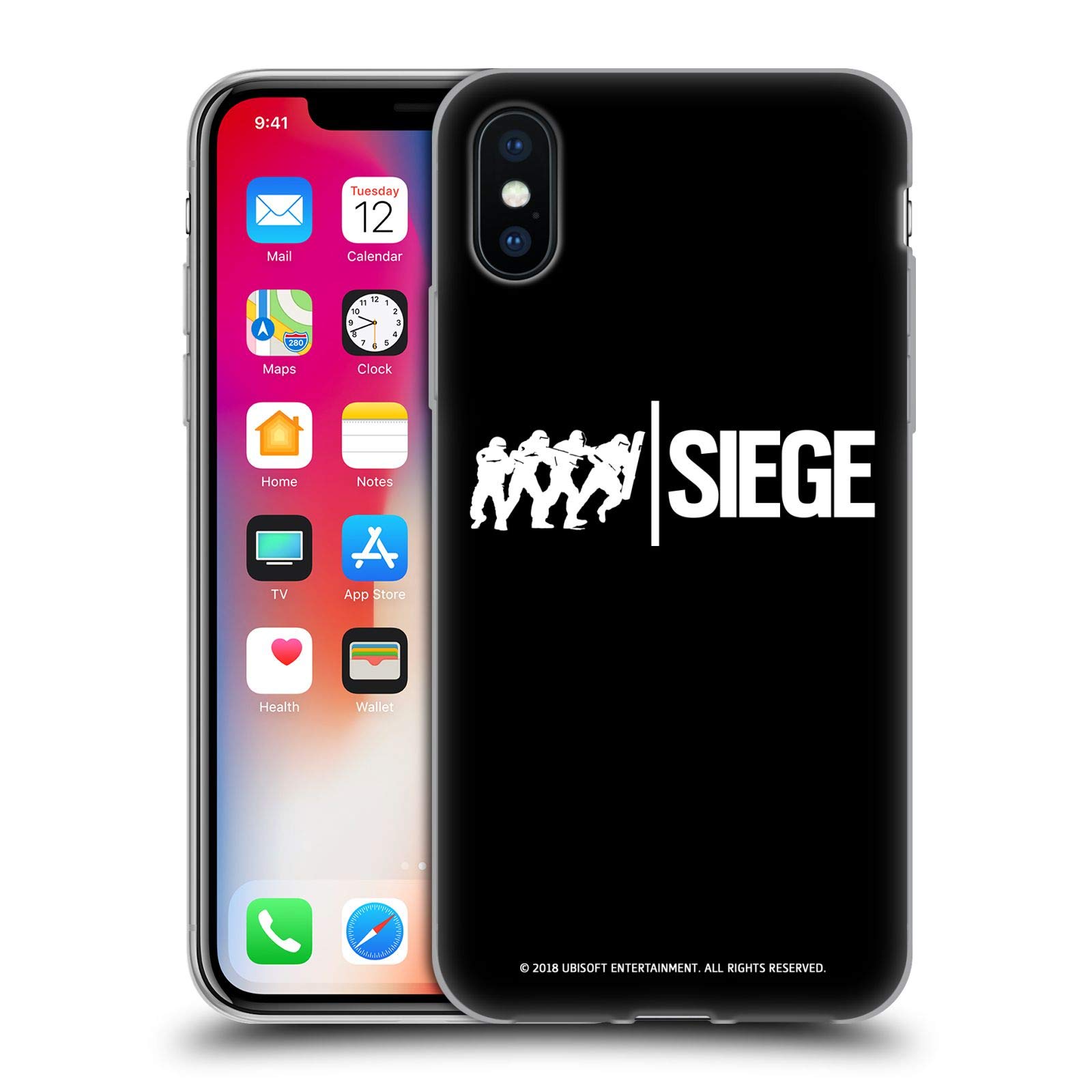 Official Rainbow Six Siege Attack Logo Soft Gel Case for iPhone X/Xs - Durable Gaming Phone Cover for FPS Fans | Perfect for Esports Tournaments & Gaming Sessions