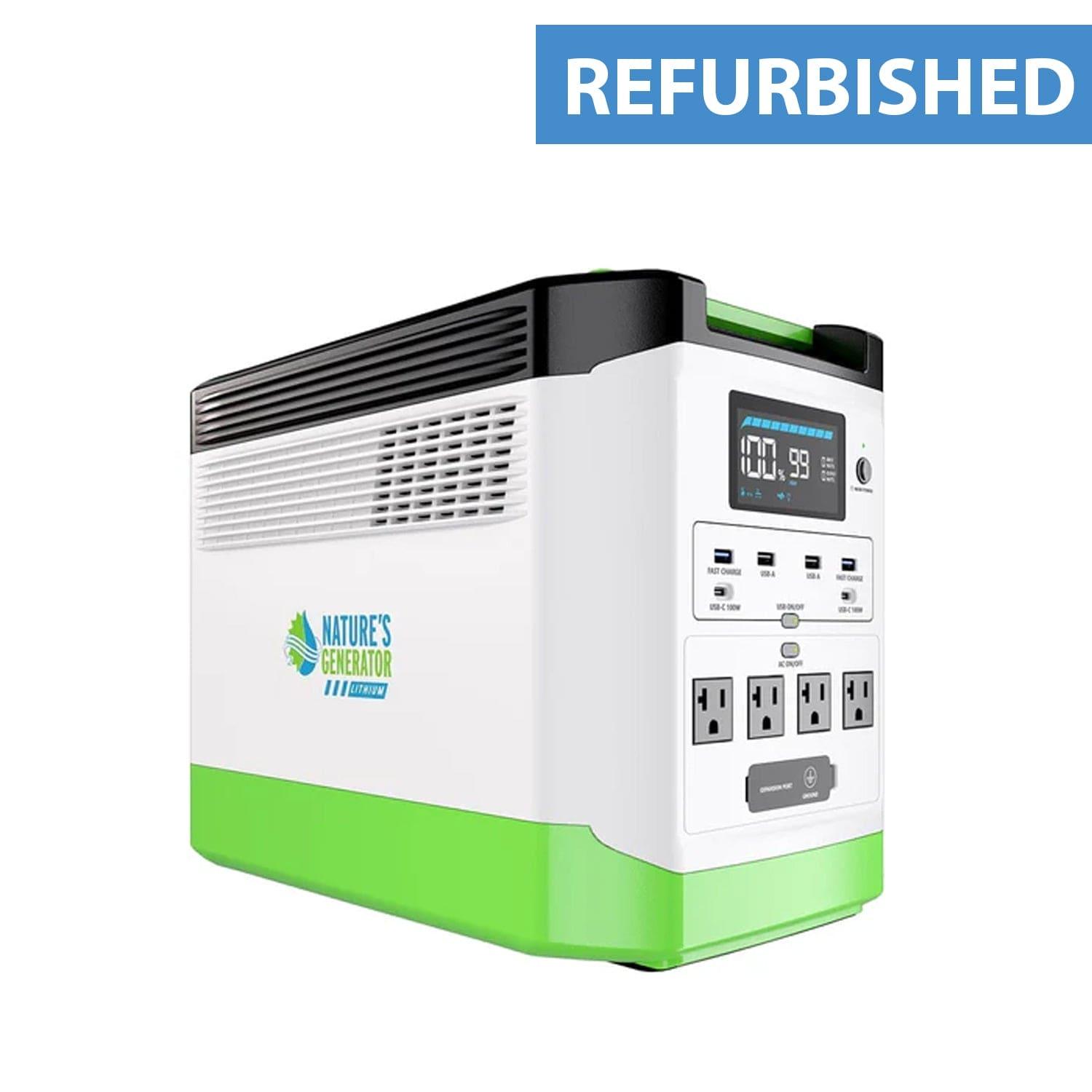 Refurbished Nature's Generator Lithium 1800 - Portable Solar Power Station for Camping, RV & Emergency Backup (Renewed)