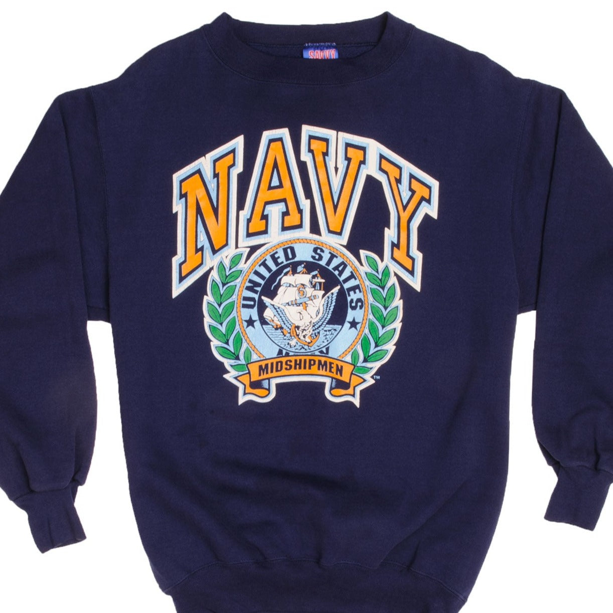Vintage 1990s US Navy Sweatshirt Crewneck - Large Size, Made in USA | Military Apparel for Men, Retro Fashion, Casual Wear & Patriotic Outfits