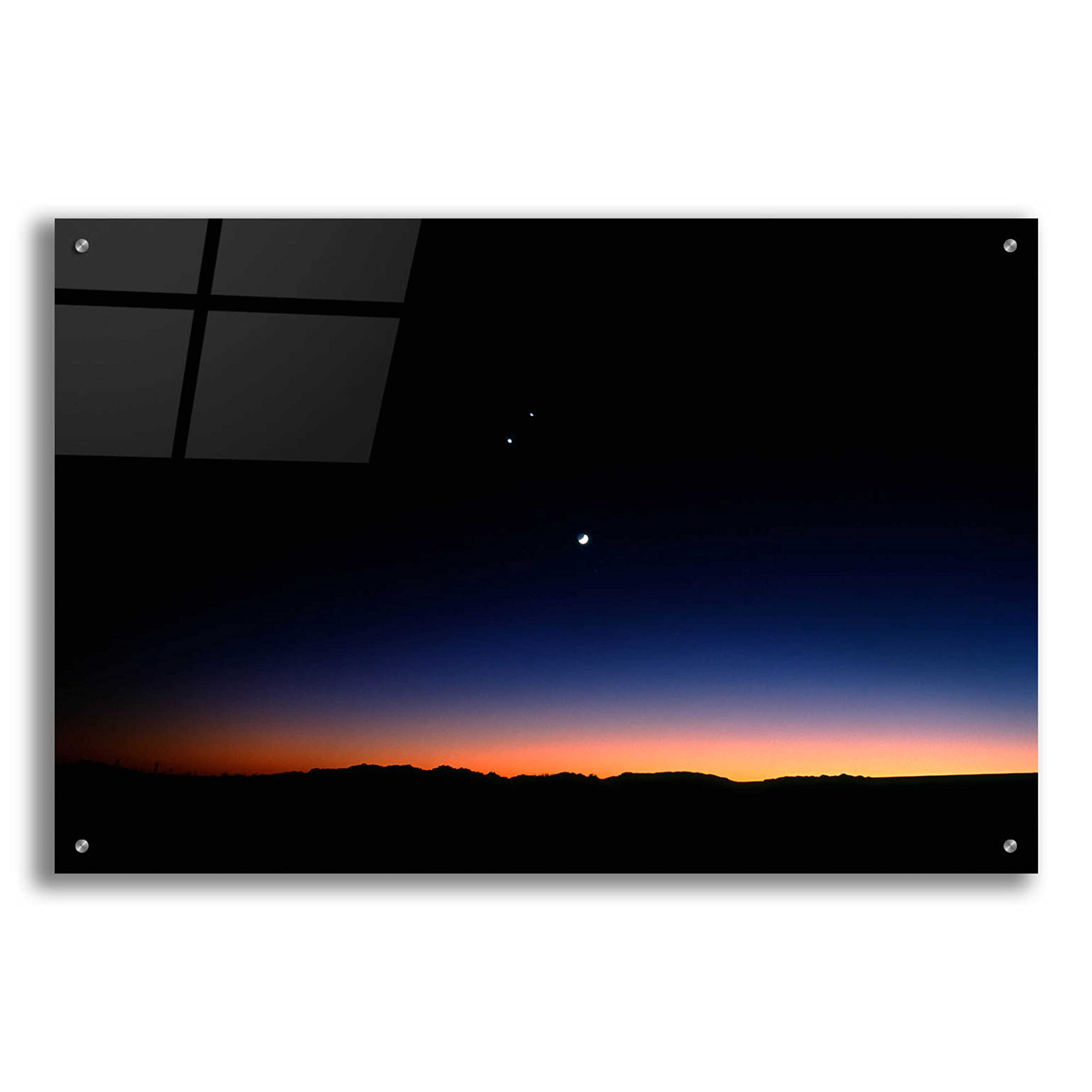 Thomas Haney Moon Planets Acrylic Glass Wall Art - 36x24 Inches Modern Space Themed Painting for Living Room, Bedroom & Office Decor
