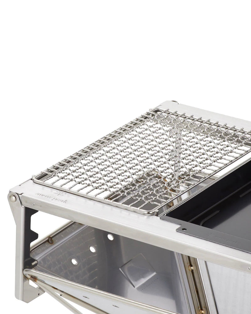 Premium Stainless Steel Half Grill Pro - Heavy Duty Outdoor BBQ Grill for Backyard, Camping & Tailgating - Perfect for Grilling Burgers, Steaks & Vegetables