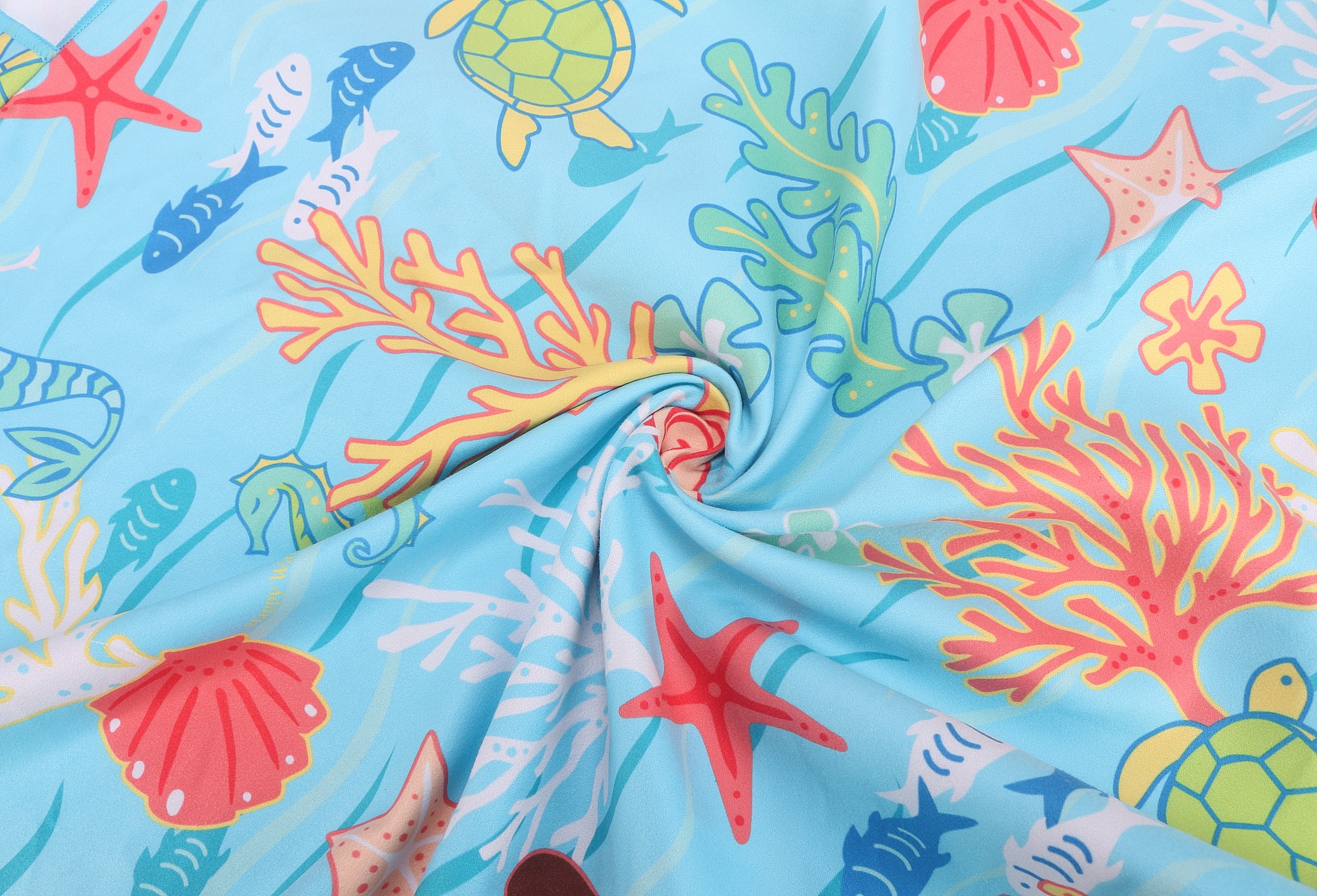 Kids Hooded Beach Towel Poncho - Mermaid Blue Swim Cover Up for Girls, Quick Dry & UV Protection - Perfect for Swimming, Surfing & Beach Vacations