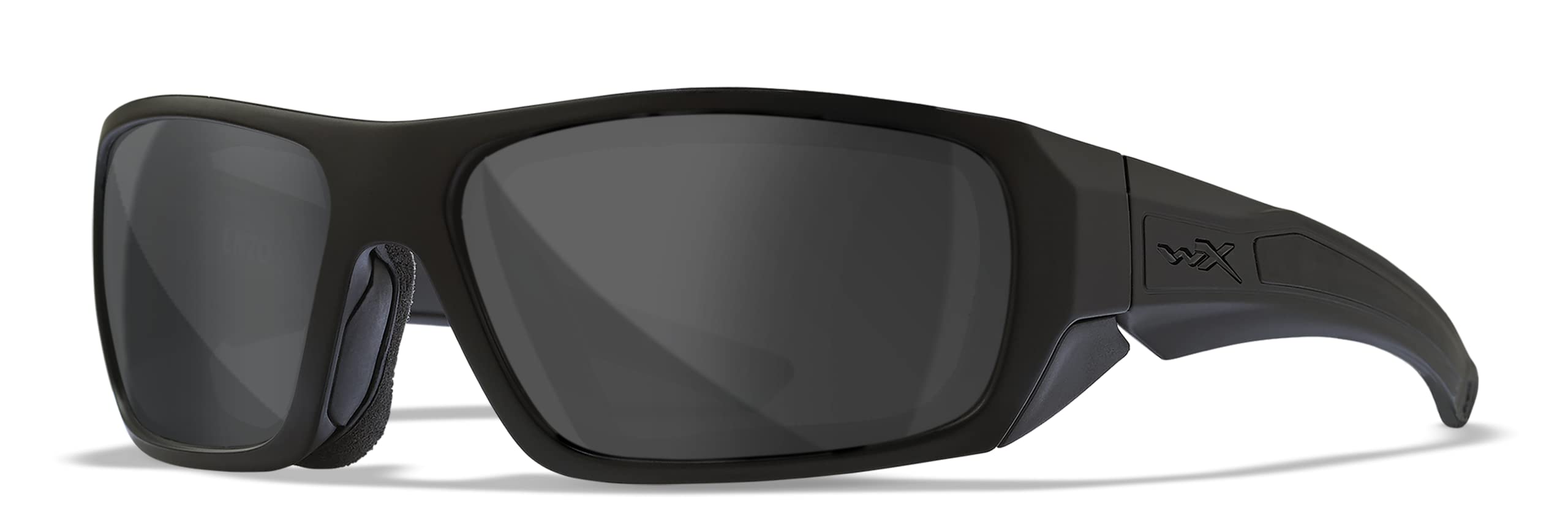 Wiley X WX Enzo Polarized Safety Sunglasses for Men & Women - UV400 Protection, Ballistic Rated Matte Black Frames with Smoke Lenses - Ideal for Shooting, Fishing, Biking, Motorcycling & Outdoor Sports