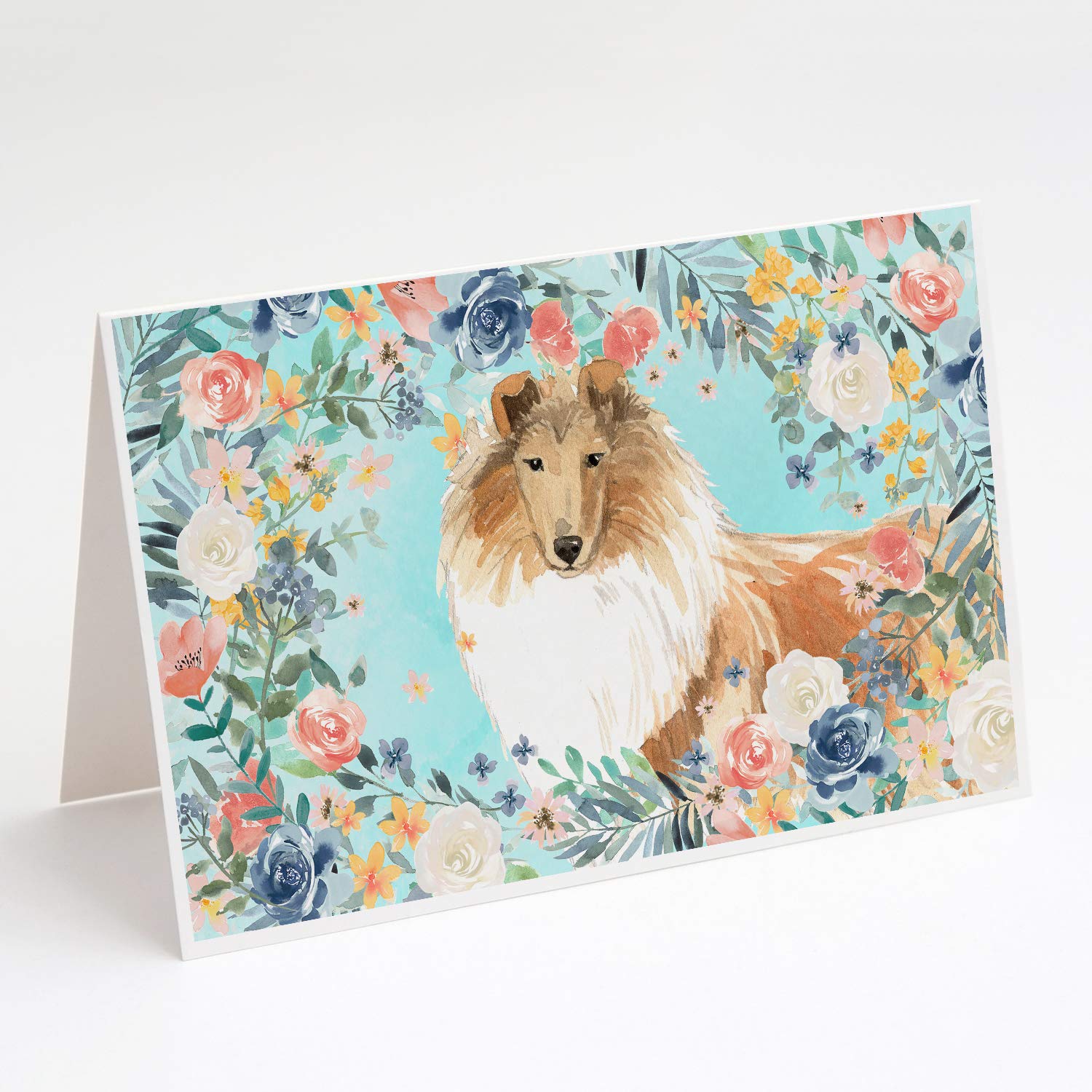 Collie Greeting Cards & Envelopes Set - Pack of 8 Blank A7 Note Cards (5x7 Inches) | Whimsical Dog Lover Stationery | Perfect for Birthdays, Thank You Notes & Special Occasions