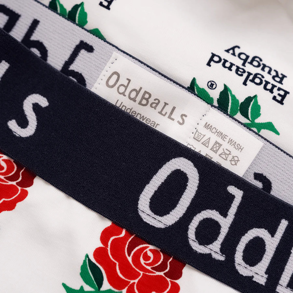 OddBalls England Rugby Home Boxer Shorts - Comfortable Cotton Underwear for Men - Perfect for Sports, Travel & Everyday Wear