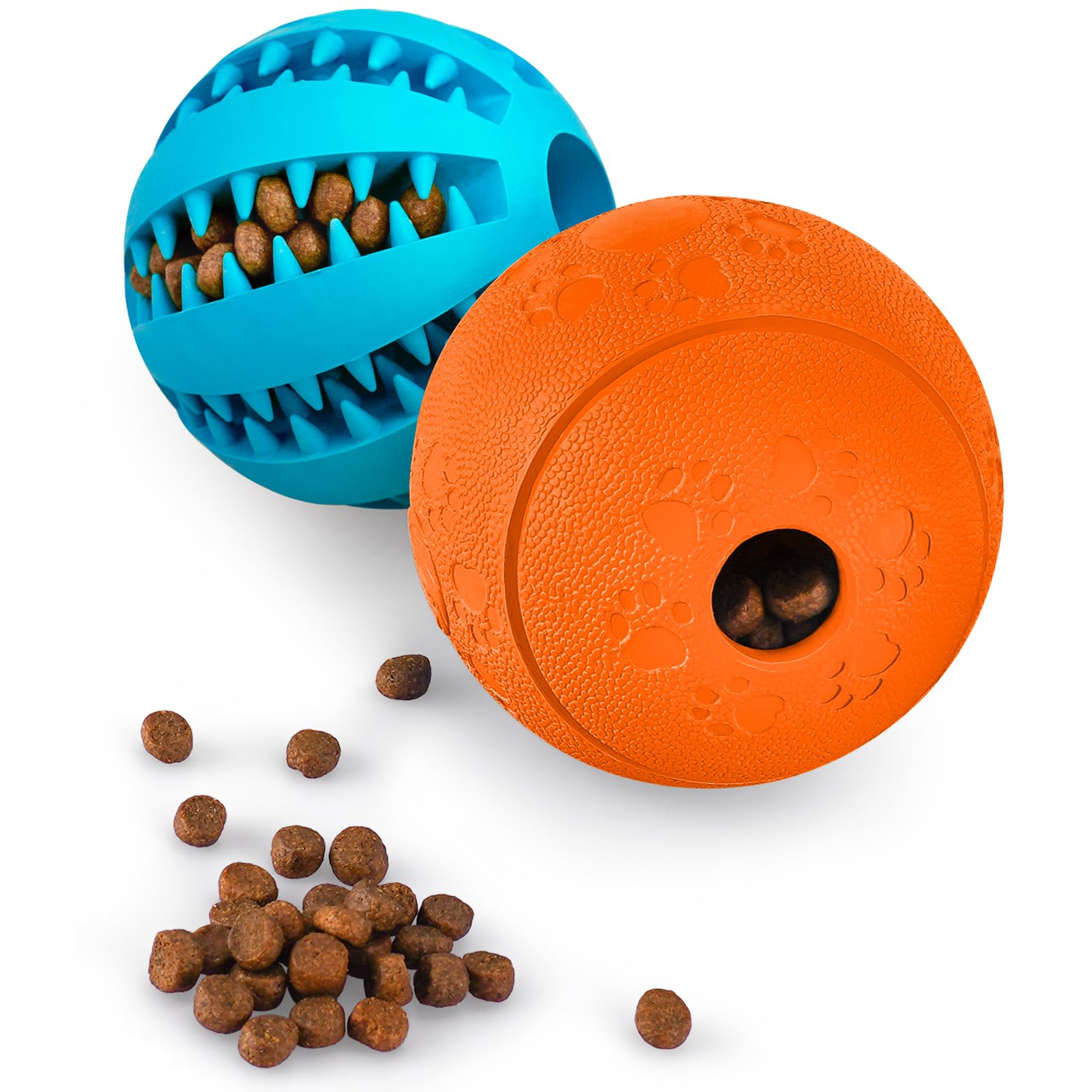 HIPPIH Interactive Dog Toys for Puppies & Small Dogs - 2 Pack Treat Dispensing Puzzle Balls for Mental Stimulation & Training - Perfect for Indoor Play, Boredom Relief & Bonding Time