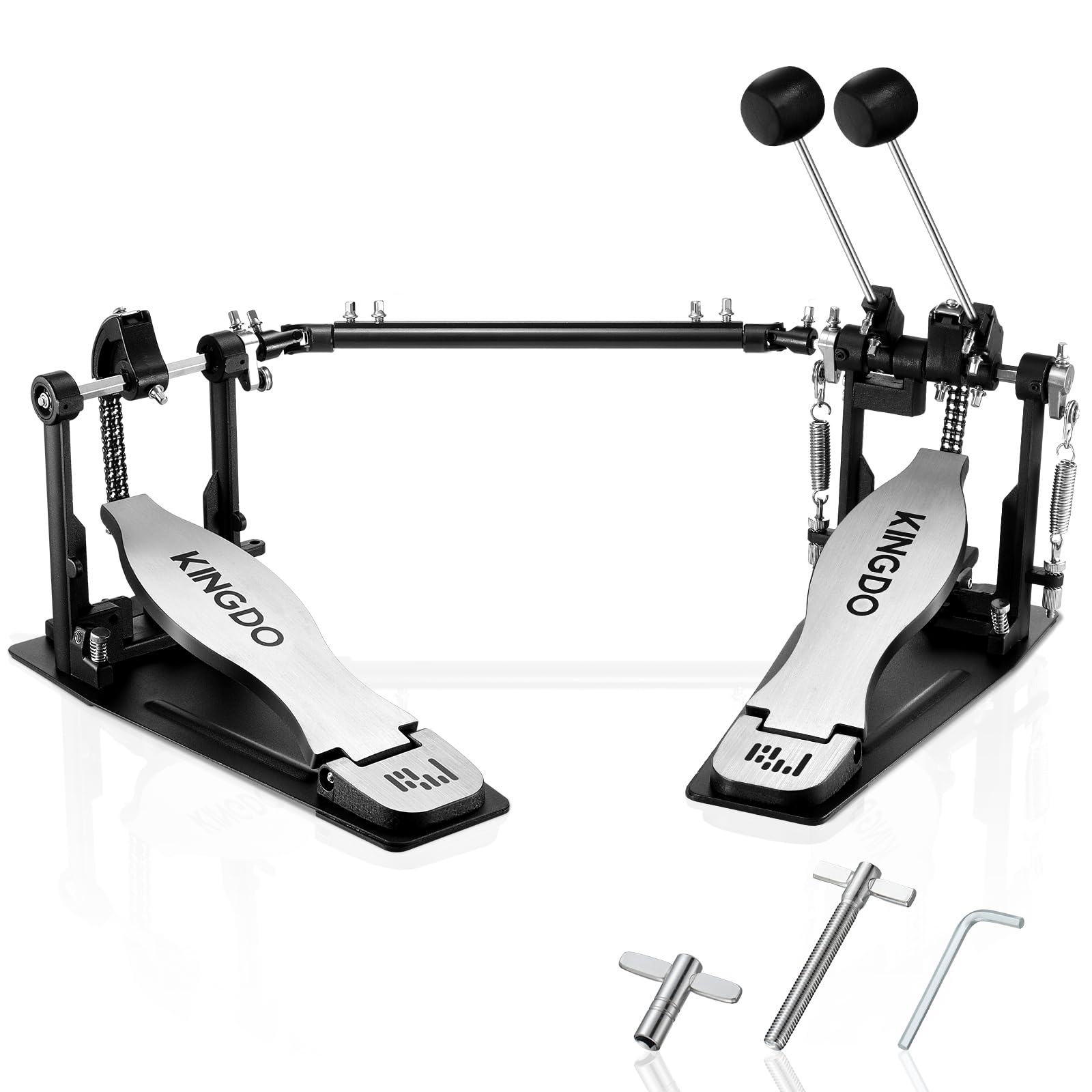 Heavy Duty Double Bass Drum Pedal with 2-Chain Drive & Dual-Action Beaters - Professional Drum Accessory for Metal/Rock Drummers - Perfect for Live Performances & Studio Recording
