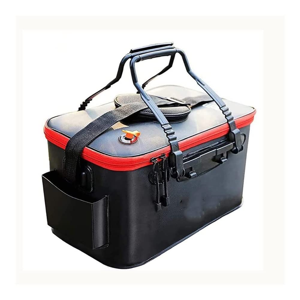 UMKY Portable Fishing Bucket - Thickened Telescopic Live Fish Box for Camping, Outdoor & Travel - Waterproof Fish Tackle Storage Bag with Handle (Black) - Perfect for Anglers, Campers & Outdoor Enthusiasts
