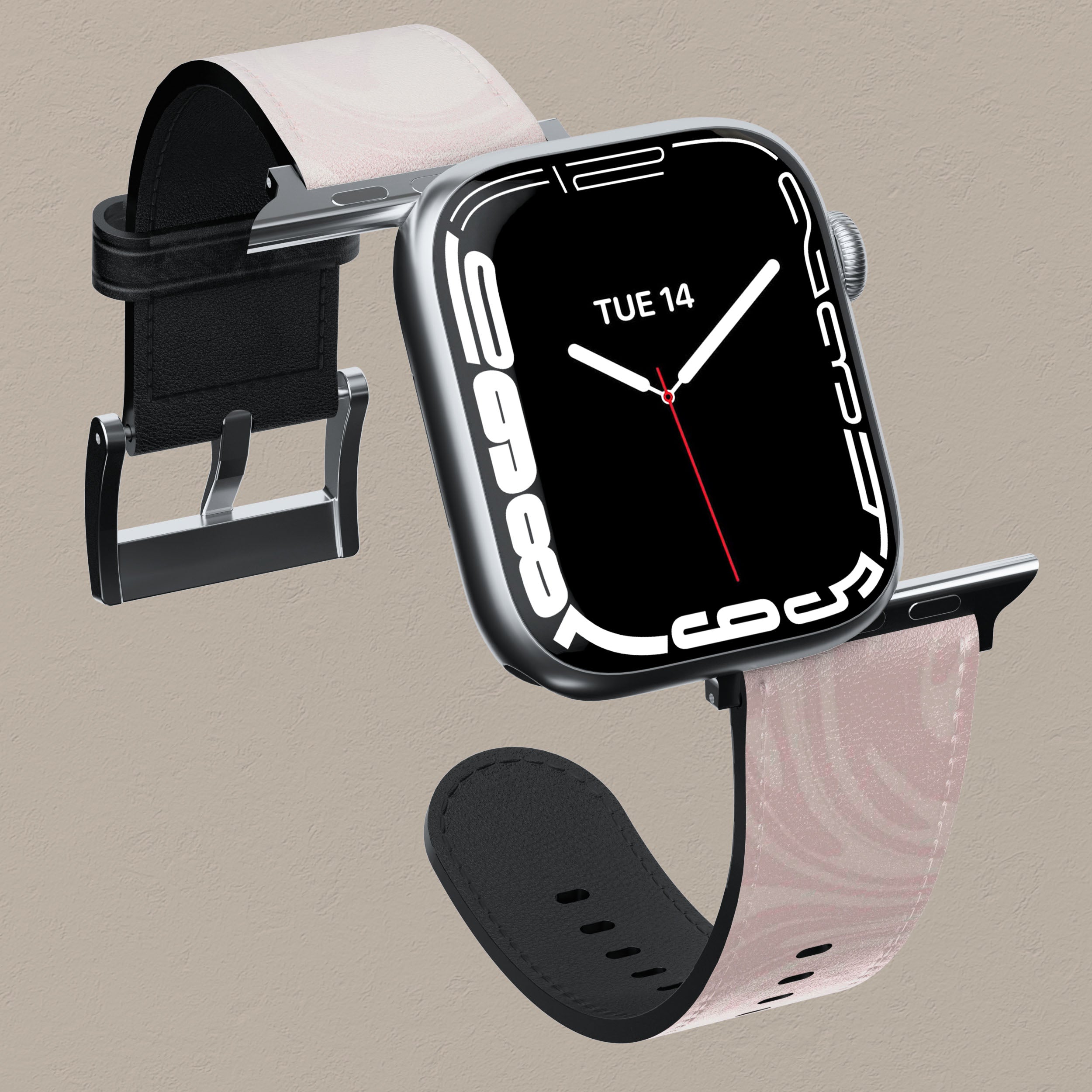 Pink Swirl Apple Watch Band - Soft Silicone Replacement Strap for Apple Watch Series 9/8/7/6/SE - Stylish & Comfortable Wristband for Women & Men - Perfect for Workouts, Running, Gym & Everyday Wear