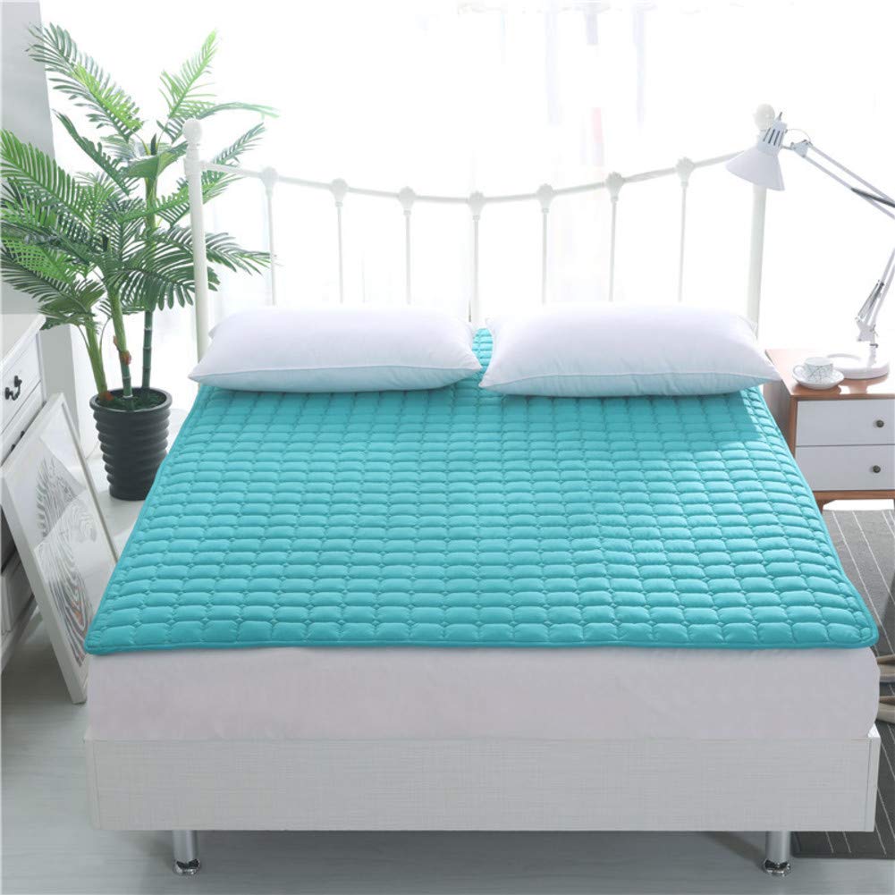 SATATAM Thin Collapsible Mattress Topper - Washable, Non-Slip, Portable Mattress Cover - Blue 180x200cm (71x79 inches) - Perfect for Travel, Guest Beds & Dorm Rooms