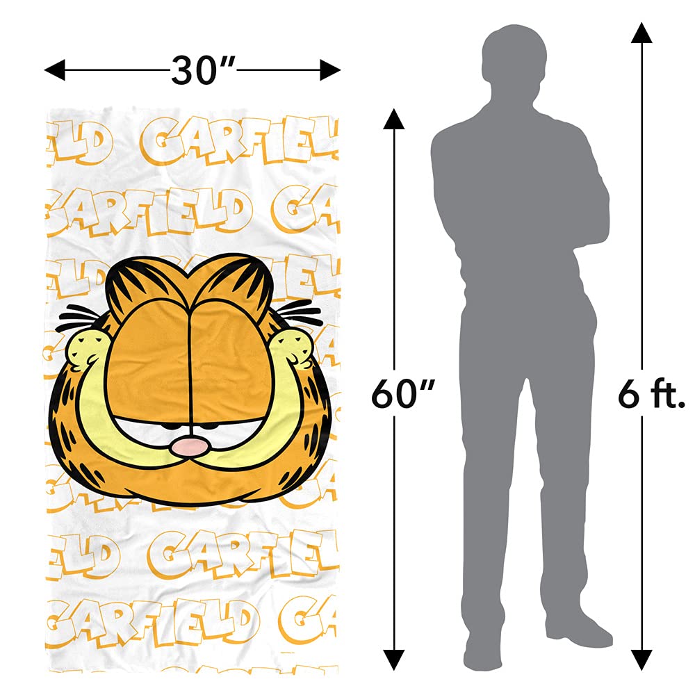 LOGOVISION Garfield Beach Towel 30x60 Inches - Super Soft Quick Dry Sand Free Towel for Pool, Beach, Picnic & Outdoor Activities