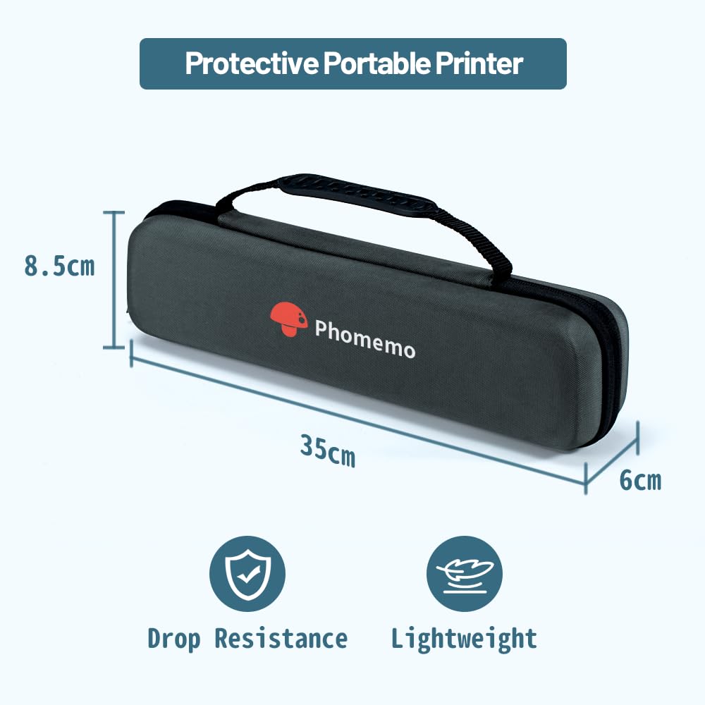 Phomemo M08F Tattoo Printer with Gray Case - Portable Waterproof Thermal Printer Compatible with M08F/M08E/P831/TP81/TP83/PJ762/PJ763MFi/MT800/MT800Q - Perfect for Tattoo Artists, Travel & Outdoor Use (Box Only)