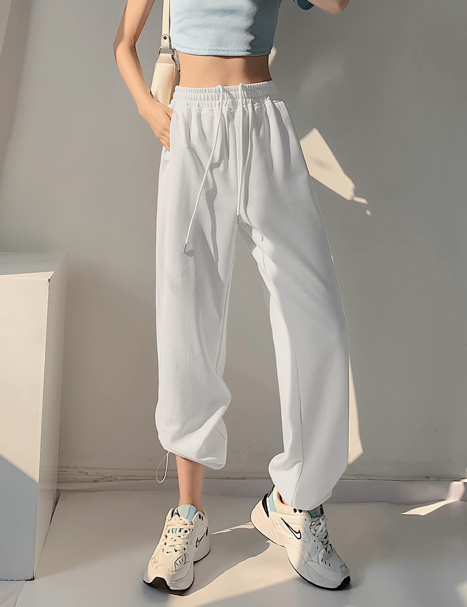 Girls' High Waisted Sweatpants - Comfy Joggers for School & Play