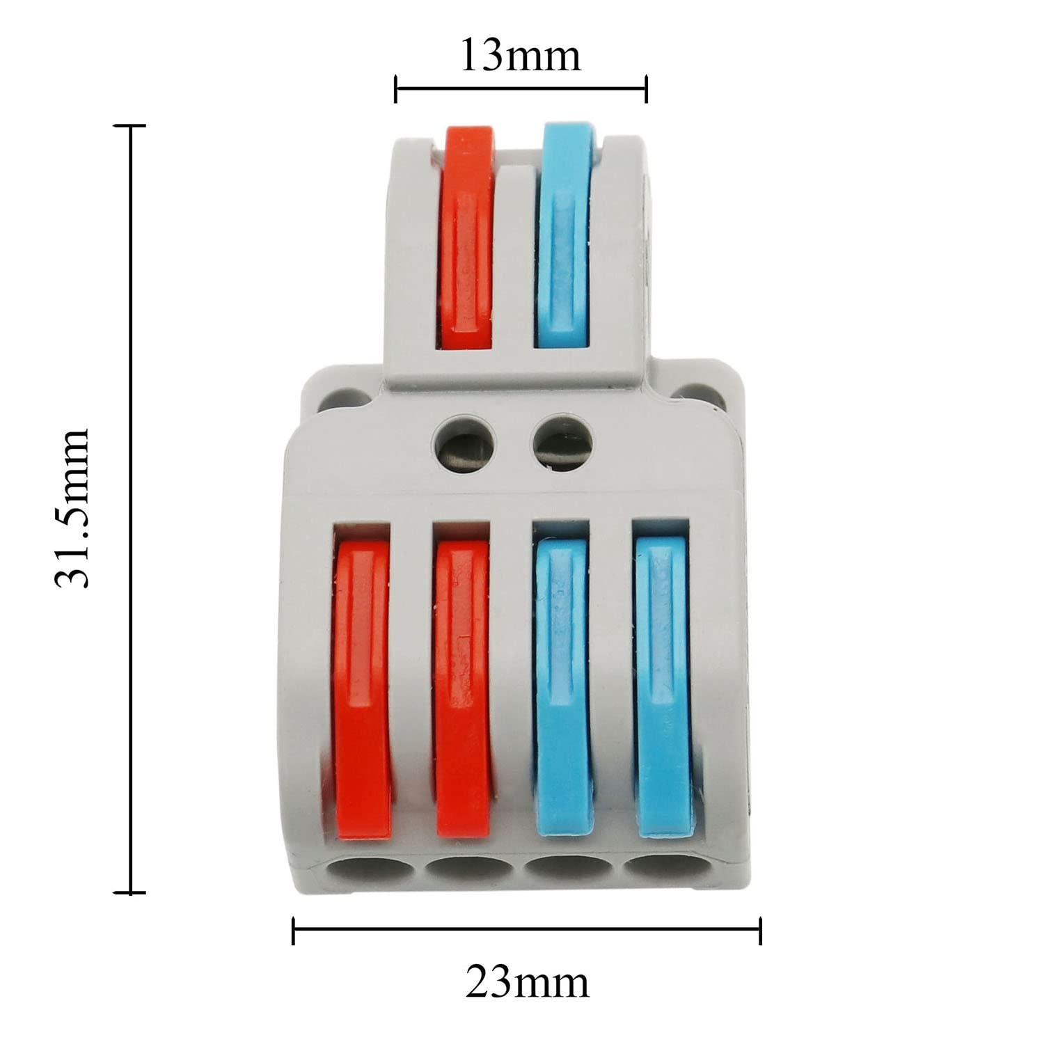 15 Pcs Compact Splicing Wire Connectors - Quick Wiring Electrical Connectors 2 in 4 Out for Home, Automotive & DIY Projects | Secure & Easy-to-Use Conductor Terminals
