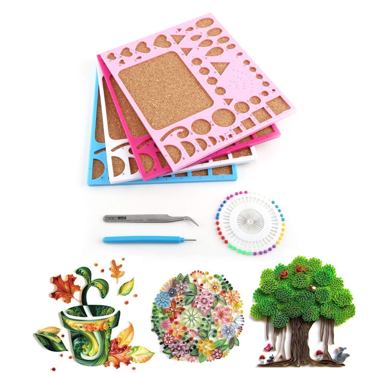 4-Piece Paper Quilling Tool Kit with Slotted Tweezer Pins, Quilling Supplies for DIY Paper Flowers, Artwork & Crafts – Perfect for Scrapbooking, Card Making & Home Decor