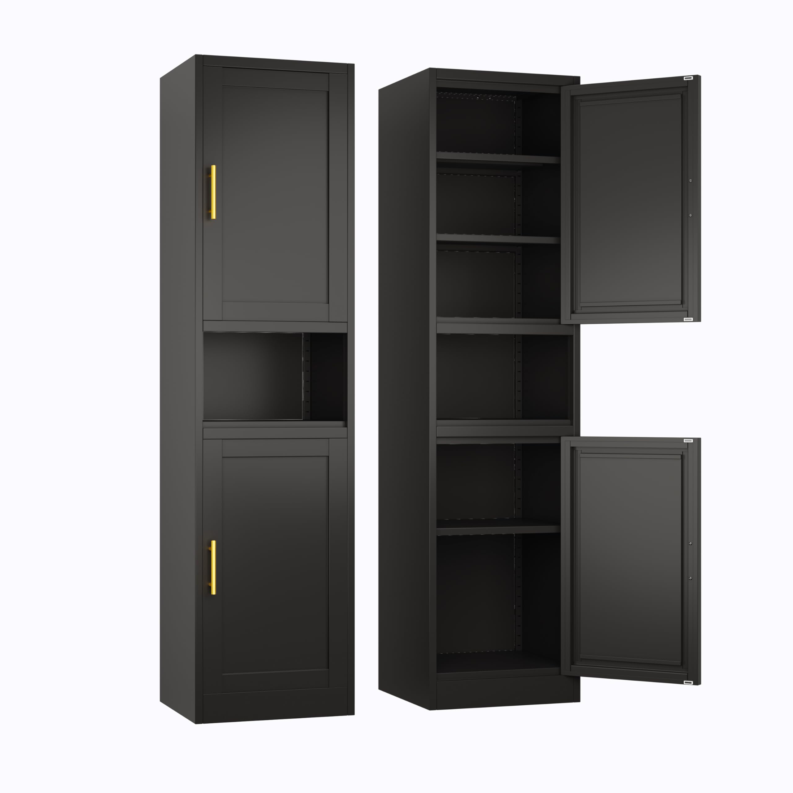 6-Tier Tall Metal Pantry Cabinet with 2 Doors - 70.87