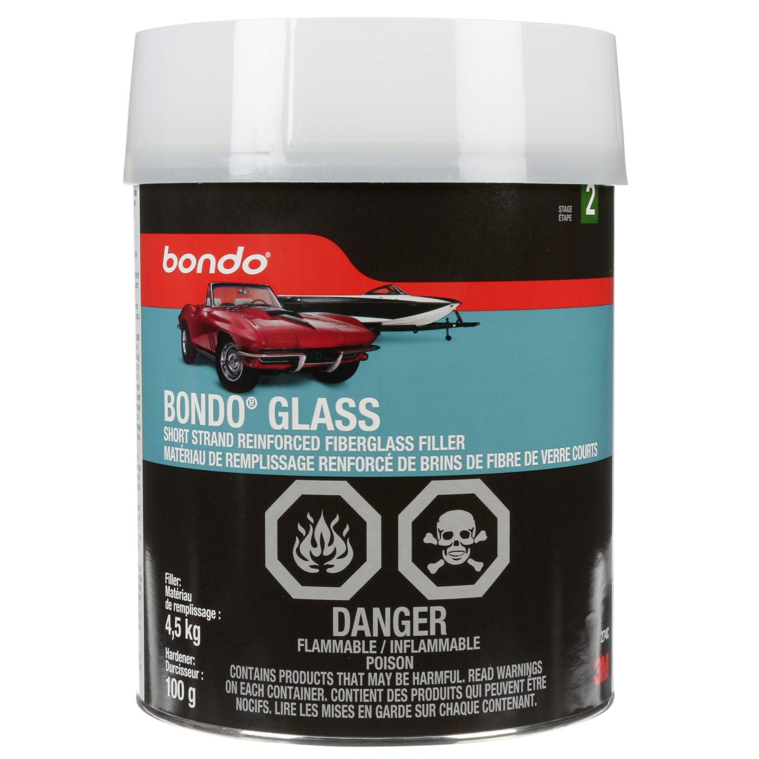 Bondo Bondo-Glass Reinforced Filler - 1 Gallon (00274) | Fiberglass Repair Compound for Auto Body, Marine & Home Repairs | Perfect for Fixing Cracks, Holes & Dents in Cars, Boats & Household Surfaces